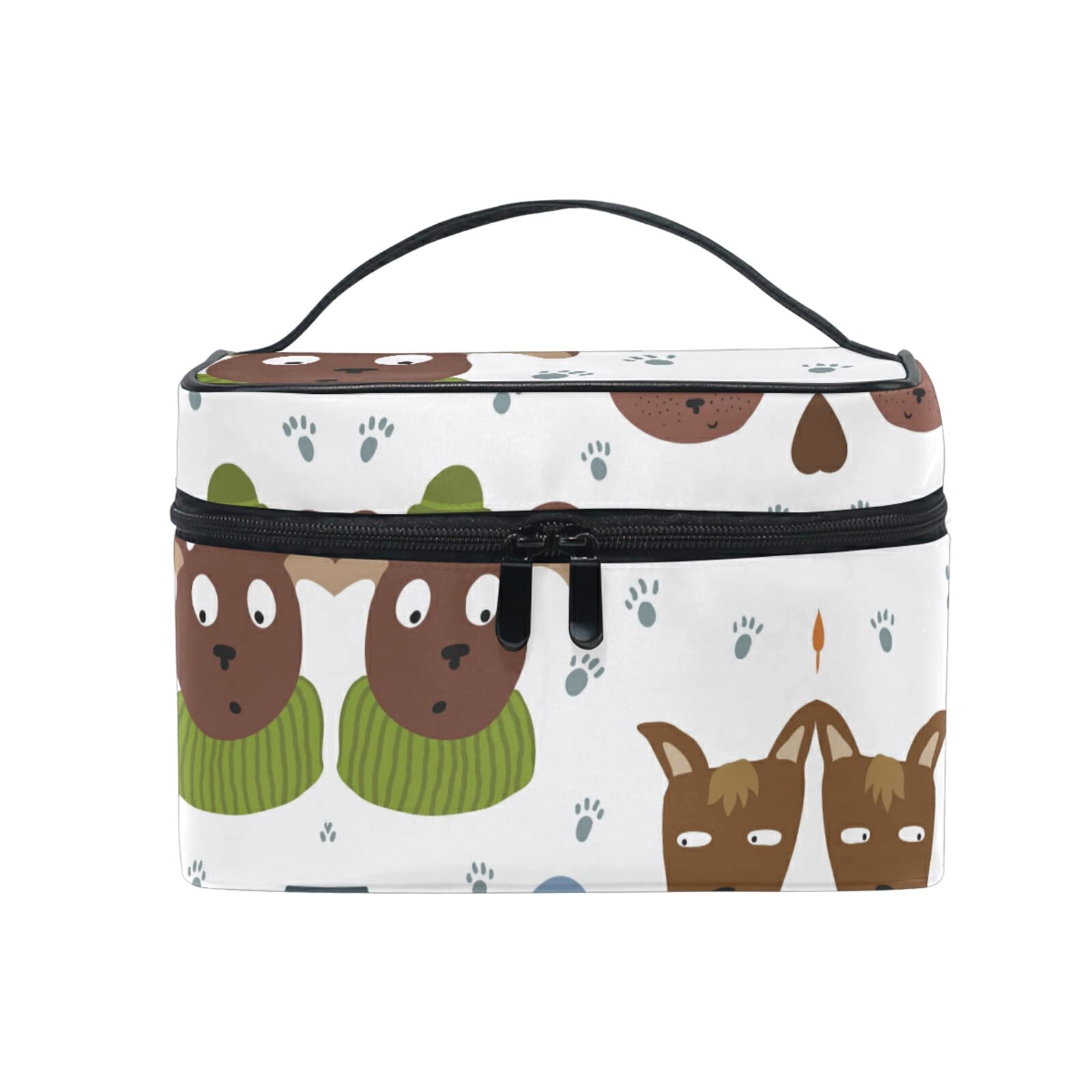 Cute Cartoon Animal Sheep Dog Makeup Bag - Waterproof Cosmetic Organizer Pouch with Zipper for Women & Girls - Perfect for Travel, Gym, and Daily Essentials Storage
