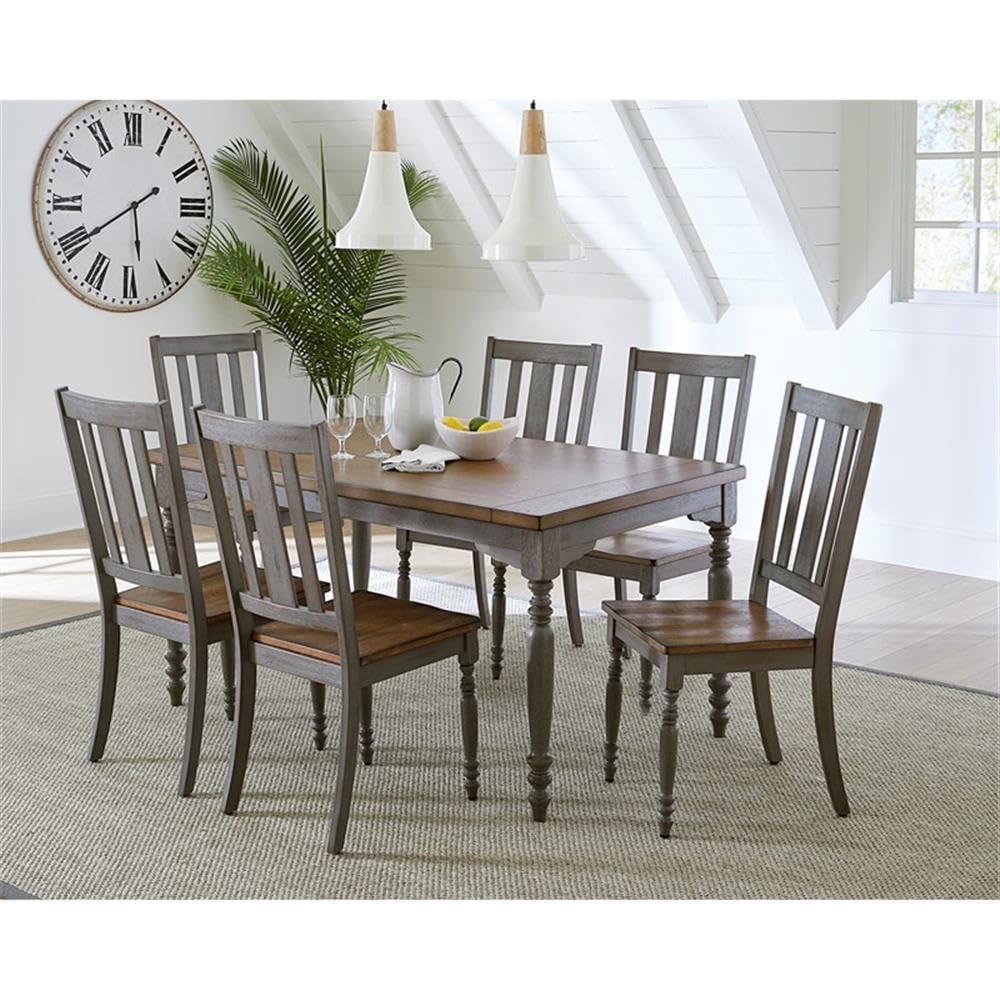 Progressive Midori Oak Brushed Gray Dining Table - Modern Kitchen & Dining Room Furniture for Family Gatherings & Entertaining