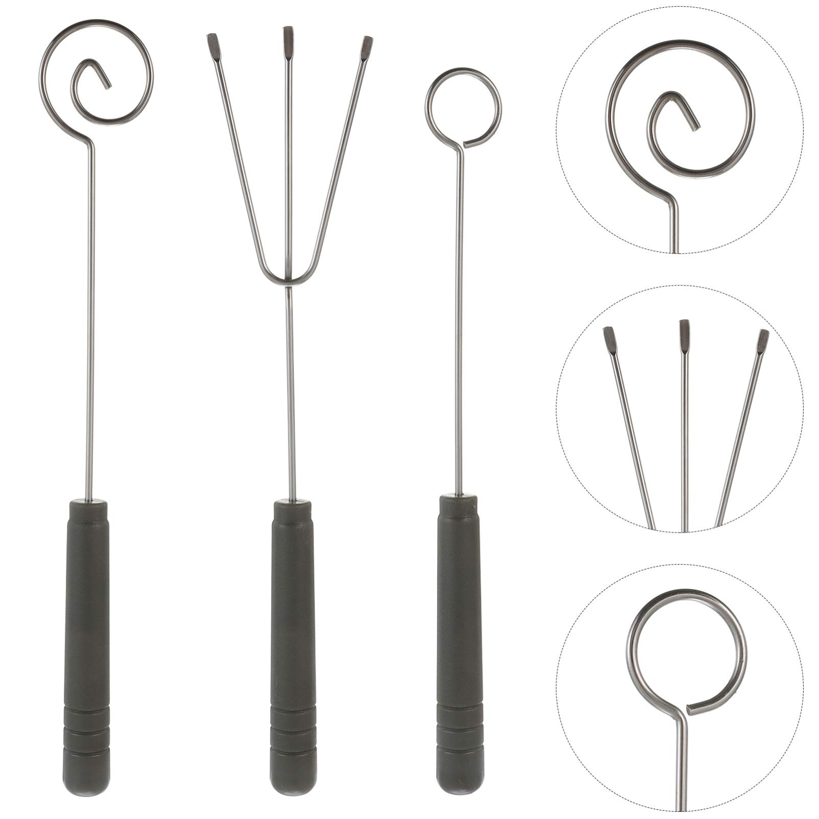 Hemoton 3-Piece Stainless Steel Chocolate Dipping Forks Set - Fondue, Baking & Dessert Decorating Tools for DIY, Candy Making & Kitchen Use - Perfect for Parties, Weddings & Home Baking