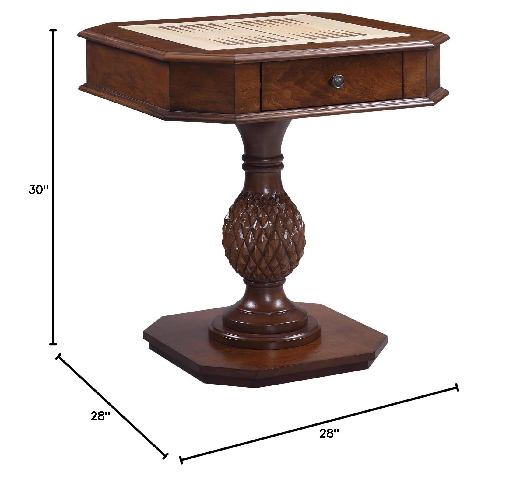 Acme Bishop II Premium Cherry Wood Game Table - Perfect for Poker, Board Games & Family Game Nights
