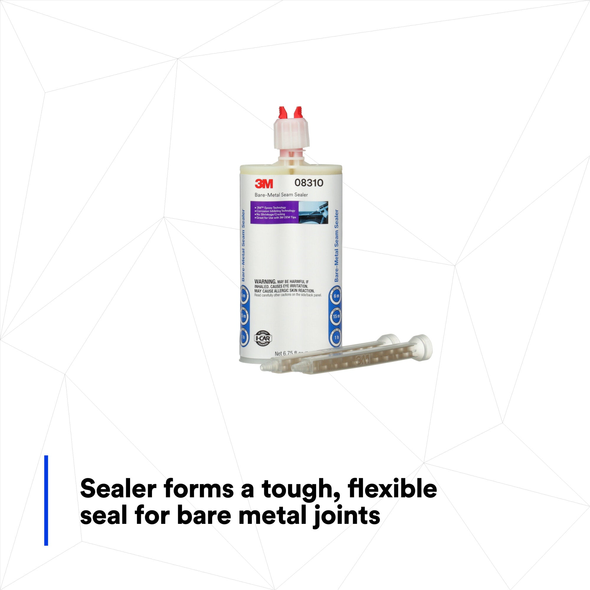 3M Bare Metal Seam Sealer 08310 - Beige Automotive Body Filler (200 mL Cartridge) for Car Restoration & DIY Auto Repair Projects