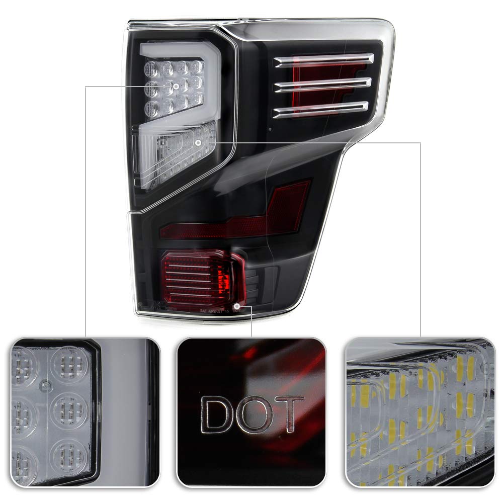 ACANII LED Tube Tail Lights Brake Lamps Pair Set for 2016-2021 Nissan Titan & Titan XD (Non-LED OEM Replacement) - Enhanced Night Visibility & Style Upgrade for Pickup Trucks