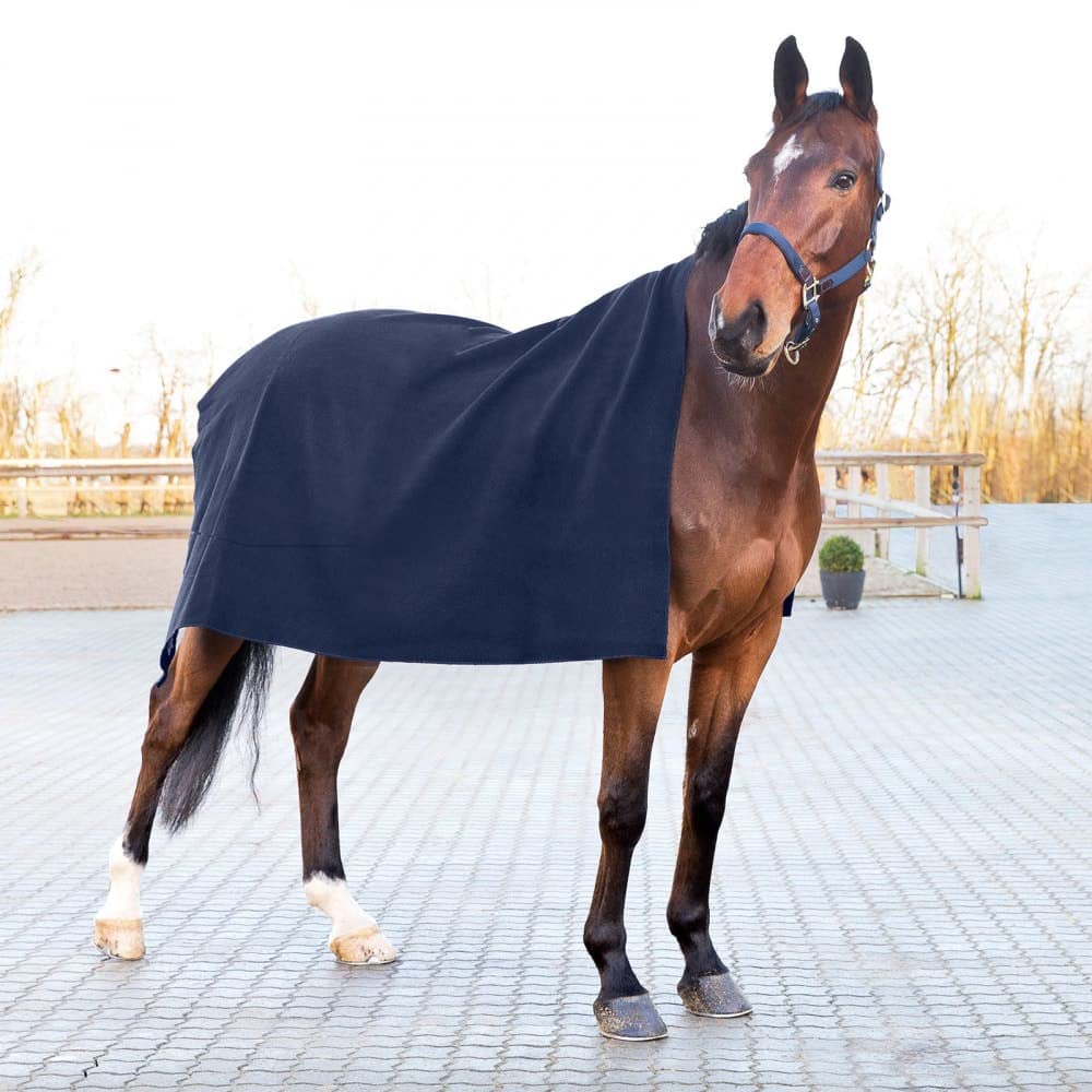 HORZE Vail Wool Cooler - Peacoat Blue for Equestrian Riding