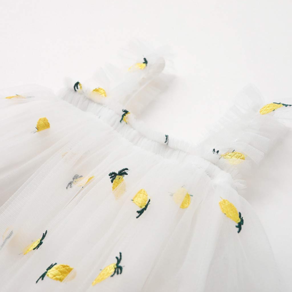 Girls' Green and Black Strapless Sleeveless Backless Dress with Fruit Print - Cute Baby Dress & Skirt Set (Yellow, 12-18 Months) - Perfect for Summer Outfits, Birthday Parties, and Photo Shoots