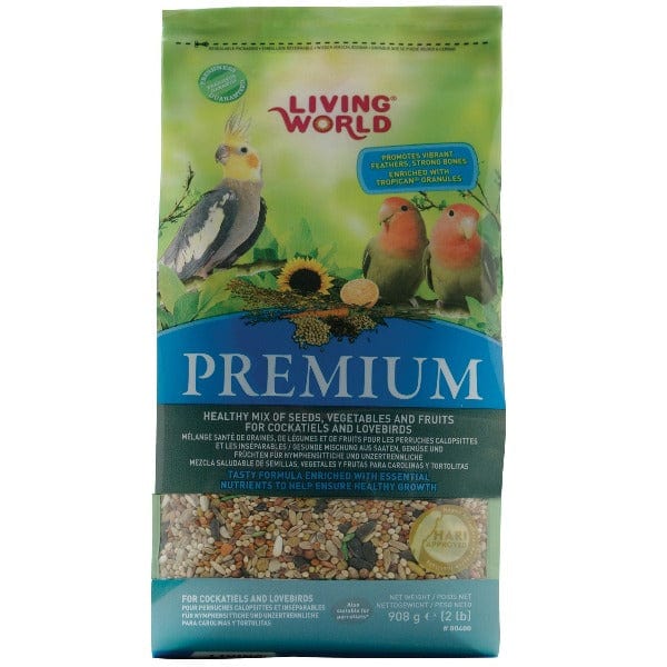 Premium Cockatiel & Lovebird Food Mix - Living World High-Quality Bird Seed Blend for Healthy Diet - Ideal for Daily Feeding & Bird Nutrition
