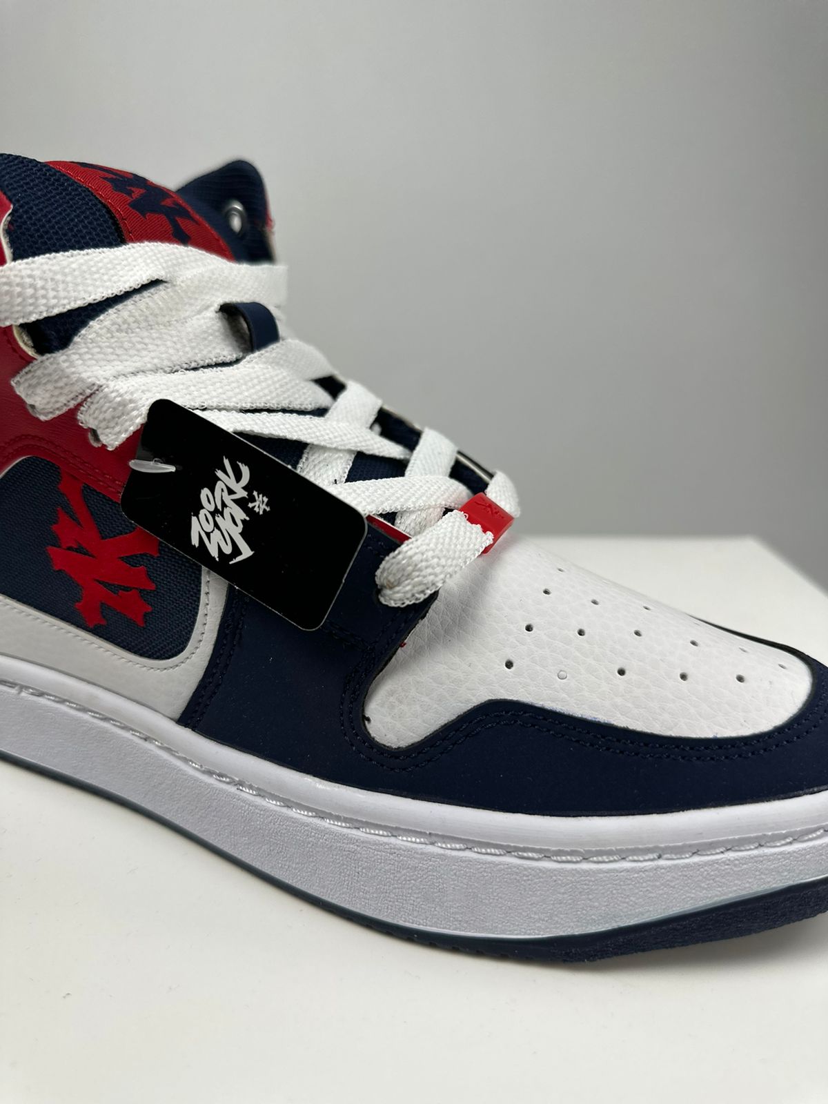 Zoo York HI HARLEM LTH Sneakers - Blue/Red High Top Skate Shoes for Men | Durable Canvas & Leather Design | Perfect for Skateboarding, Streetwear Fashion & Casual Wear