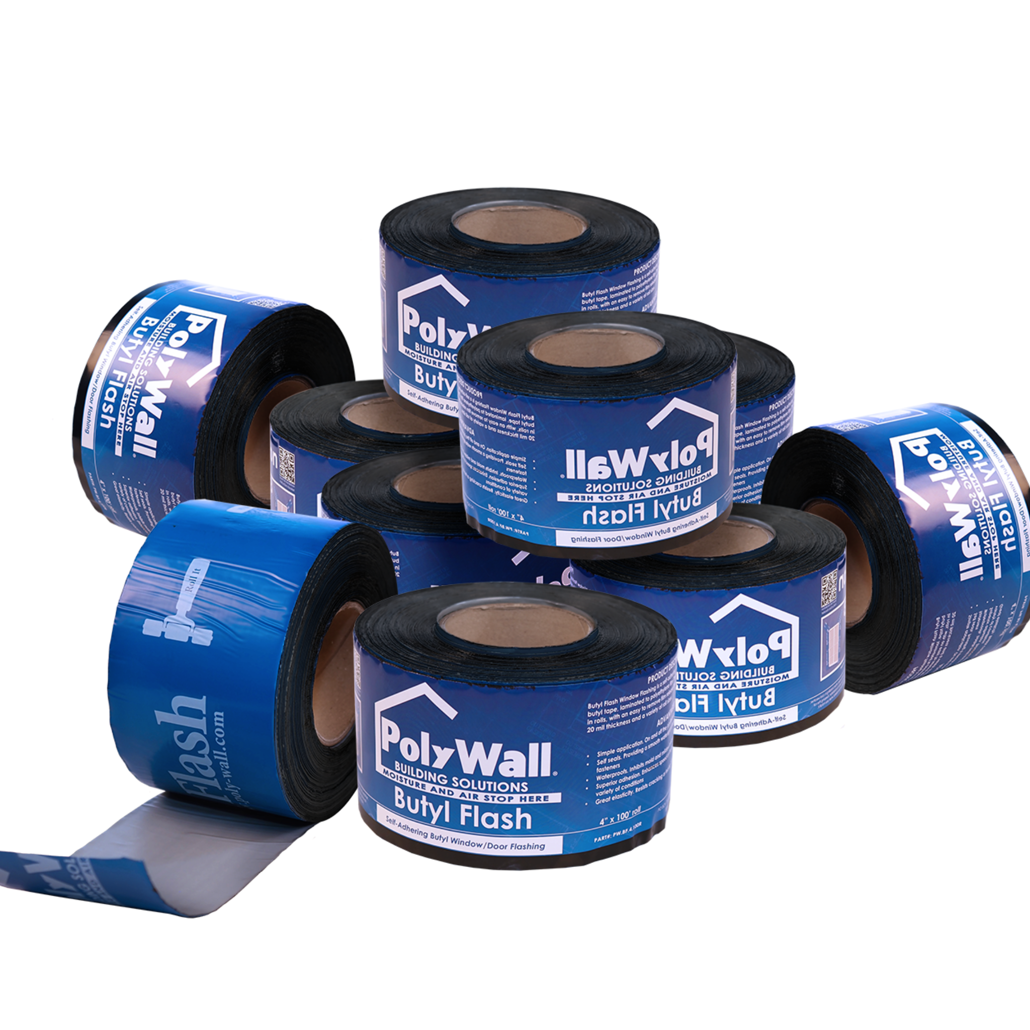 PolyWall Butyl Flash Window Flashing Tape 4”x 100’ Roll - Waterproof Sealant for Windows, Doors & Roofs - DIY Home Repair & Construction Weatherproofing Solution