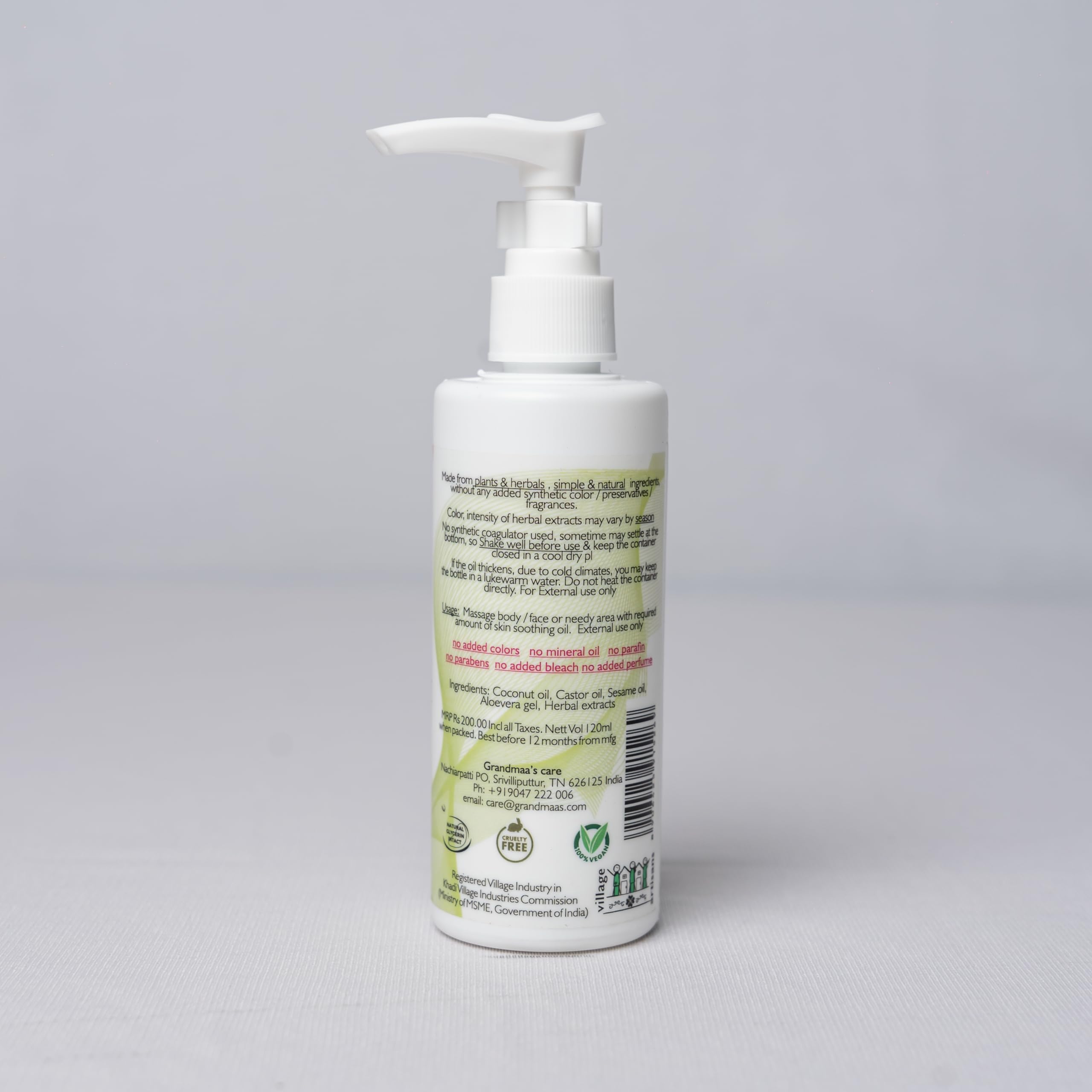 Grandma's All Natural Handmade Skin Soothing Oil - 100ml Organic Moisturizer for Dry, Sensitive Skin - Pack of 1 | Perfect for Massage, Aromatherapy & Daily Skincare Routine