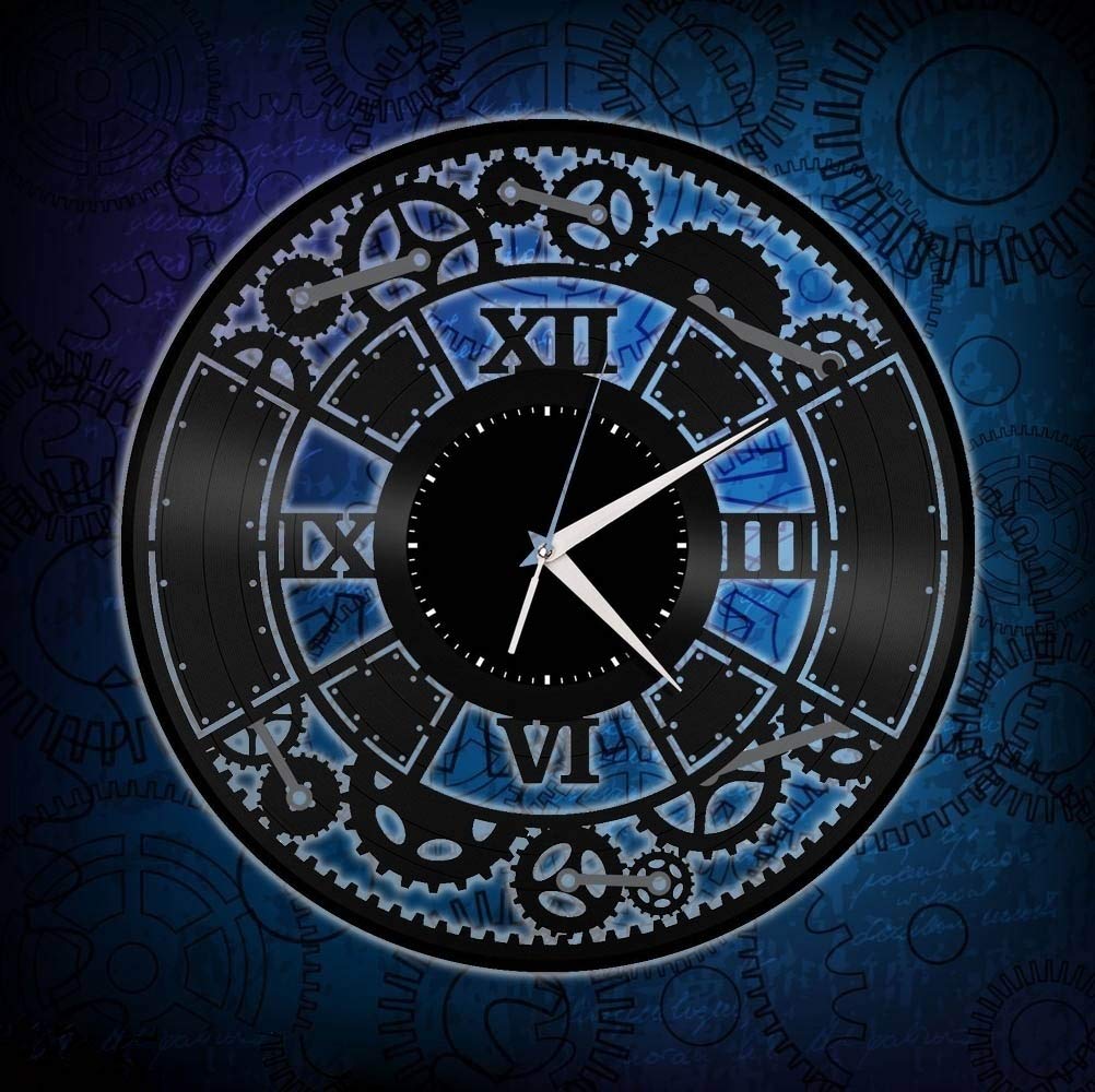 Steampunk Vinyl Wall Clock - Vintage Home Decor for Living Room & Gifts