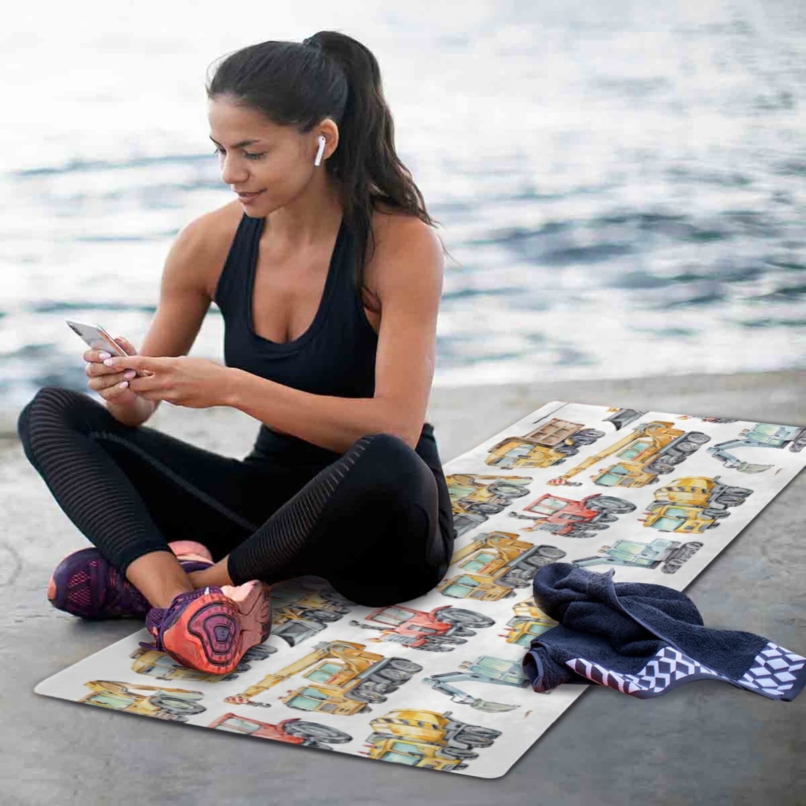 Non-Slip 1mm Yoga Mat - Durable Folding Fitness Mat for Pilates & Workouts at Home/Gym