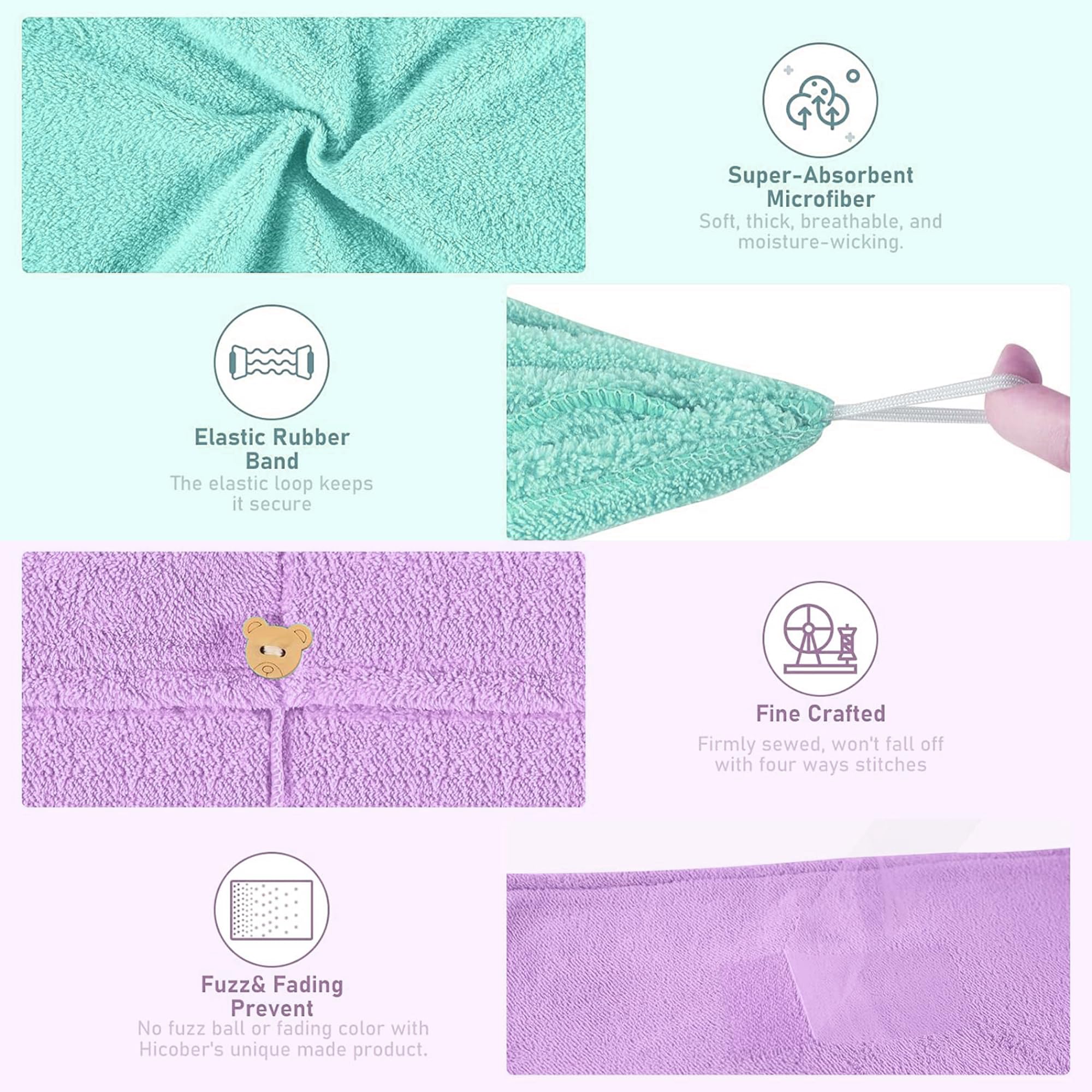 Story@Home Premium Hair Towel for Women - 400 GSM Ultra Soft Microfiber Quick Dry Hair Towel Wrap (Set of 2) | 26
