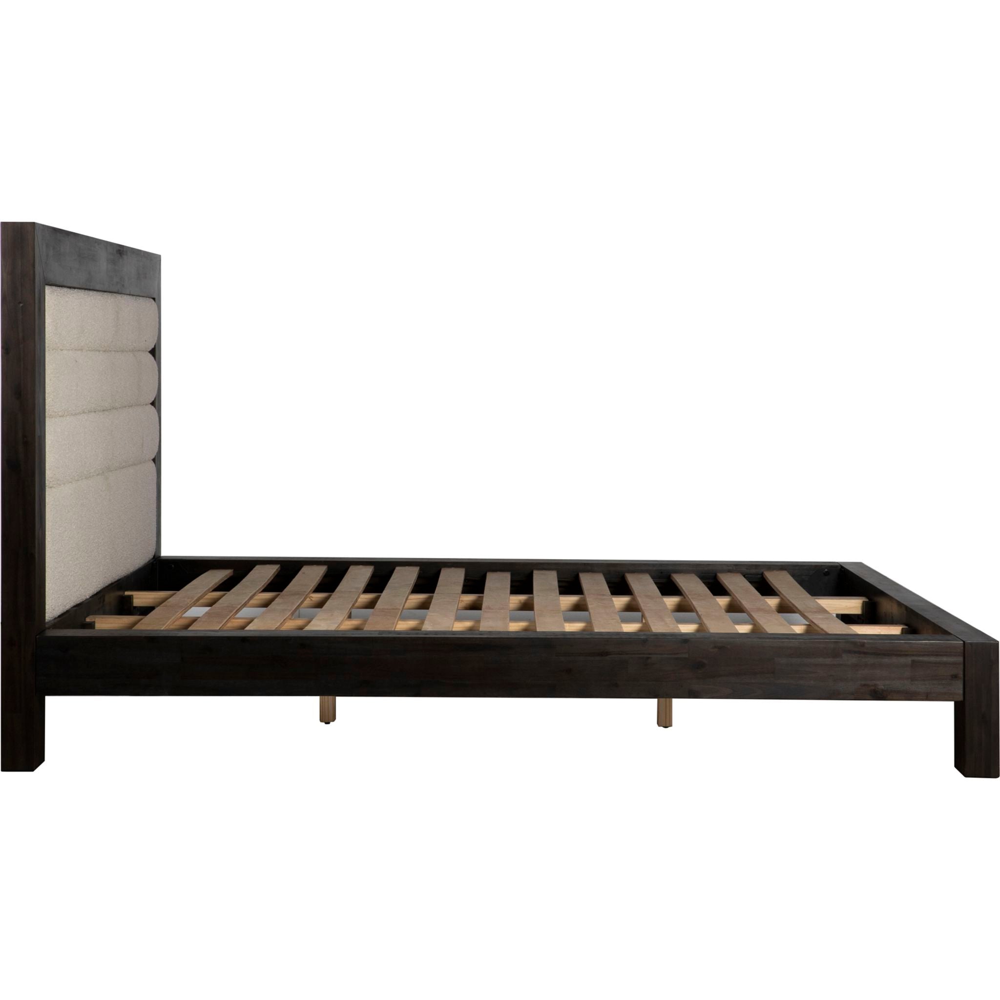Ashcroft Platform Bed Frame - Dark Grey Queen Size, Modern Minimalist Bedroom Furniture for Small Spaces & Apartments