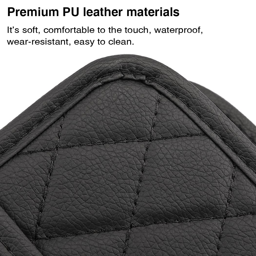 Premium PU Leather Car Back Seat Organizer - Universal Hanging Storage Bag for Most Vehicles (Black, 1-Pack) | Perfect for Road Trips, Family Travel & Daily Commute Organization