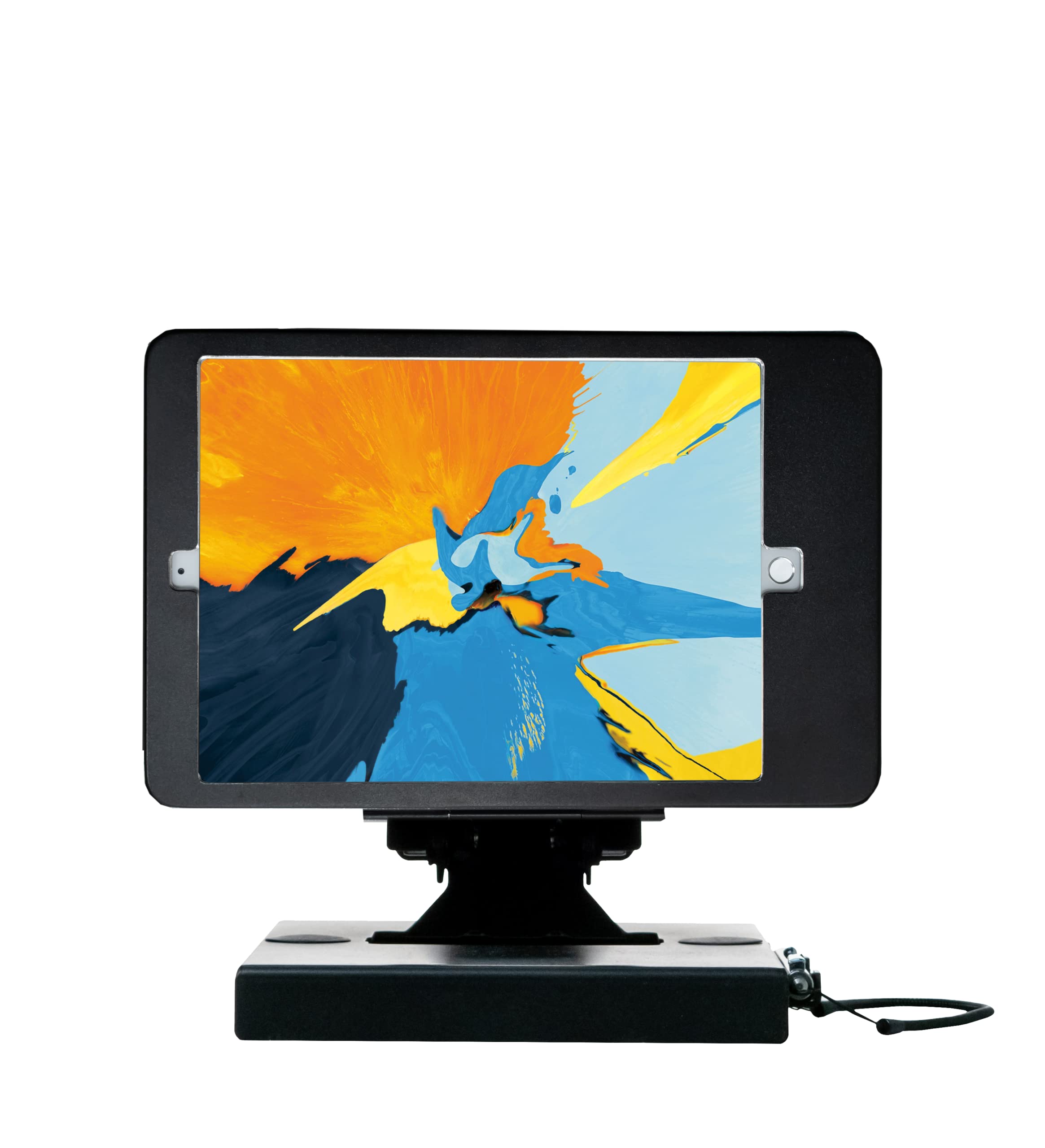CTA Digital Black Flat-Folding Tabletop Security Stand for iPad 10.2-Inch (Gen), iPad Air 3 (2019) & iPad Pro 10.5 - Portable iPad Holder for Work, Study & Entertainment