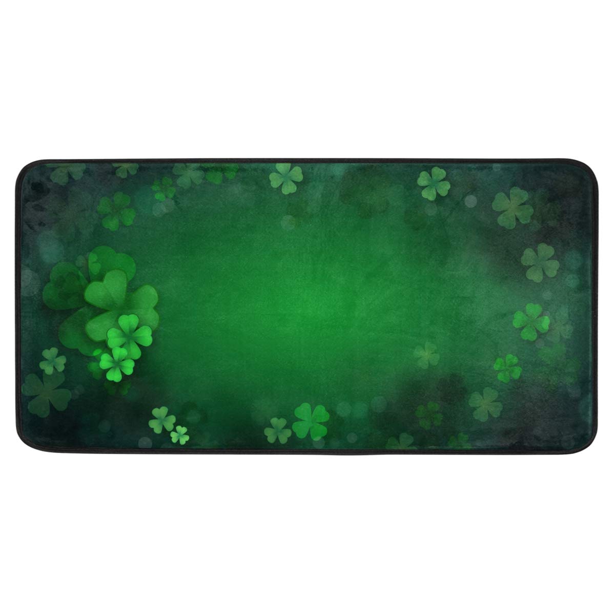 Blueangle St. Patrick's Day Anti-Fatigue Kitchen Mat with Green Clover Design - Waterproof Non-Slip Floor Mat for Indoor/Outdoor Use - Perfect for Kitchen, Office, Laundry Room - 20