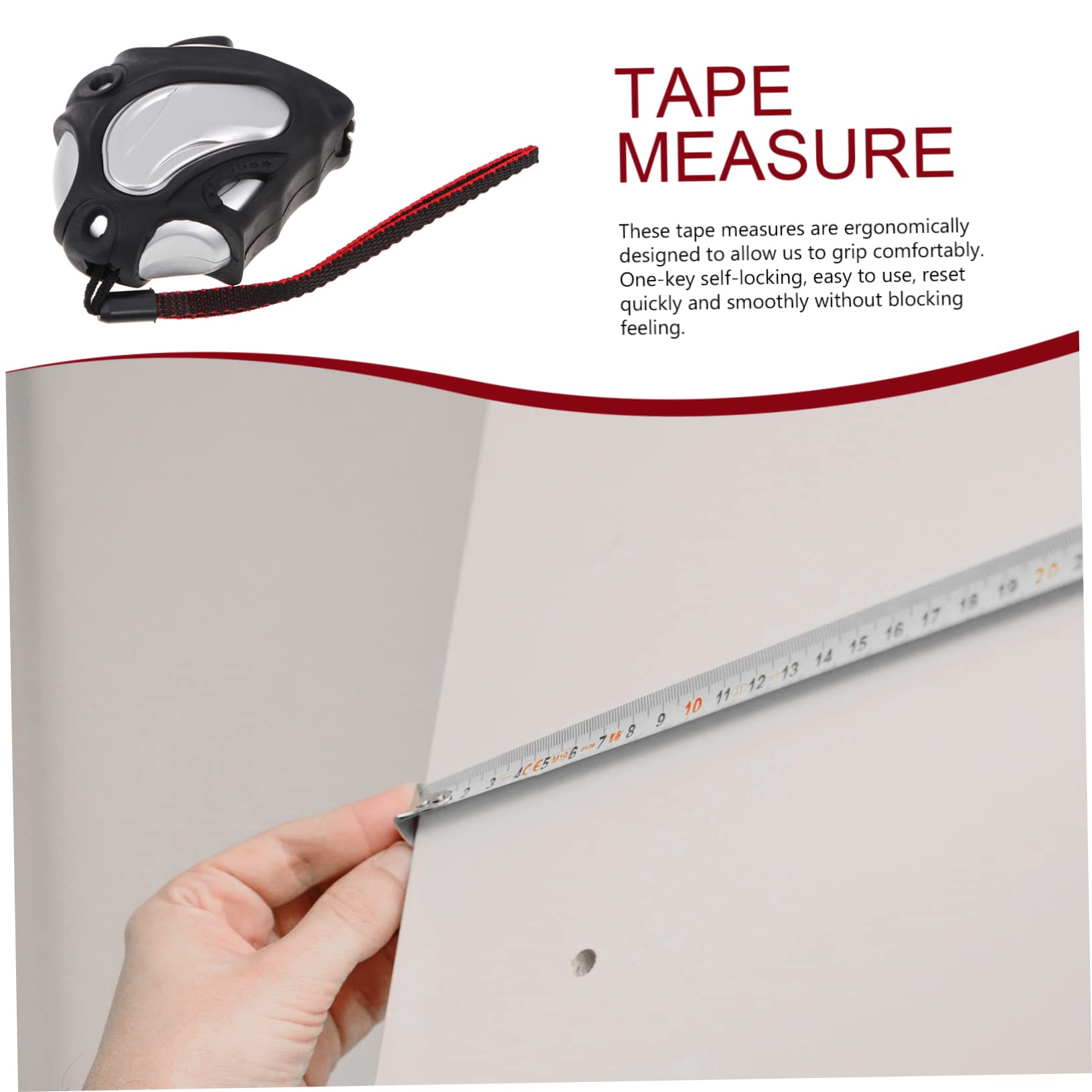 EXCEART Self-Locking Retractable Tape Measure - 16ft/5m Easy Read Dual-Scale Measuring Tool for Woodworking, Construction & DIY Projects | Perfect for Home Improvement, Carpentry and Crafting