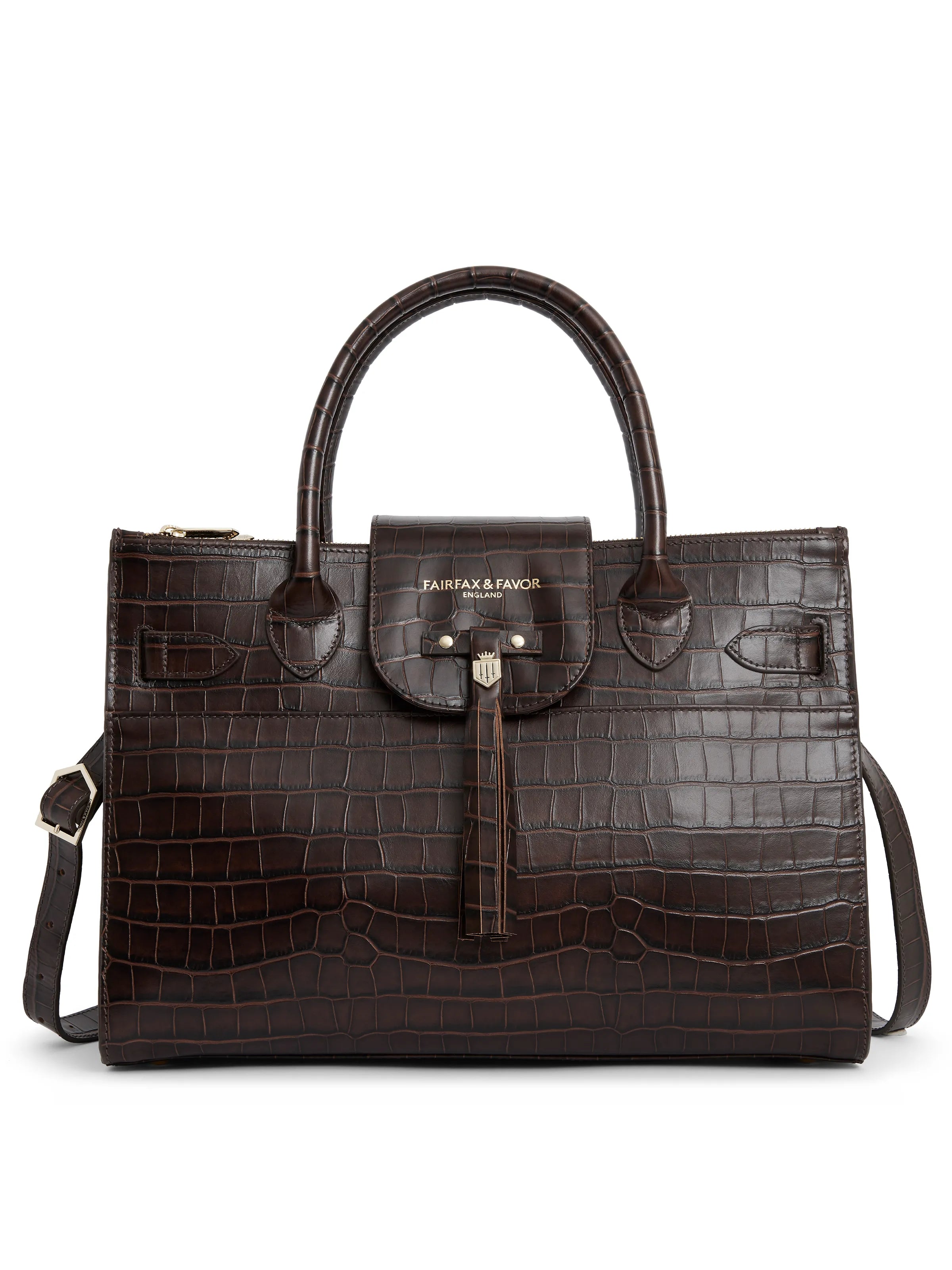 Premium Windsor Work Bag - Genuine Mahogany Crocodile Leather Briefcase for Professionals | Ideal for Office, Business Meetings & Corporate Gifting