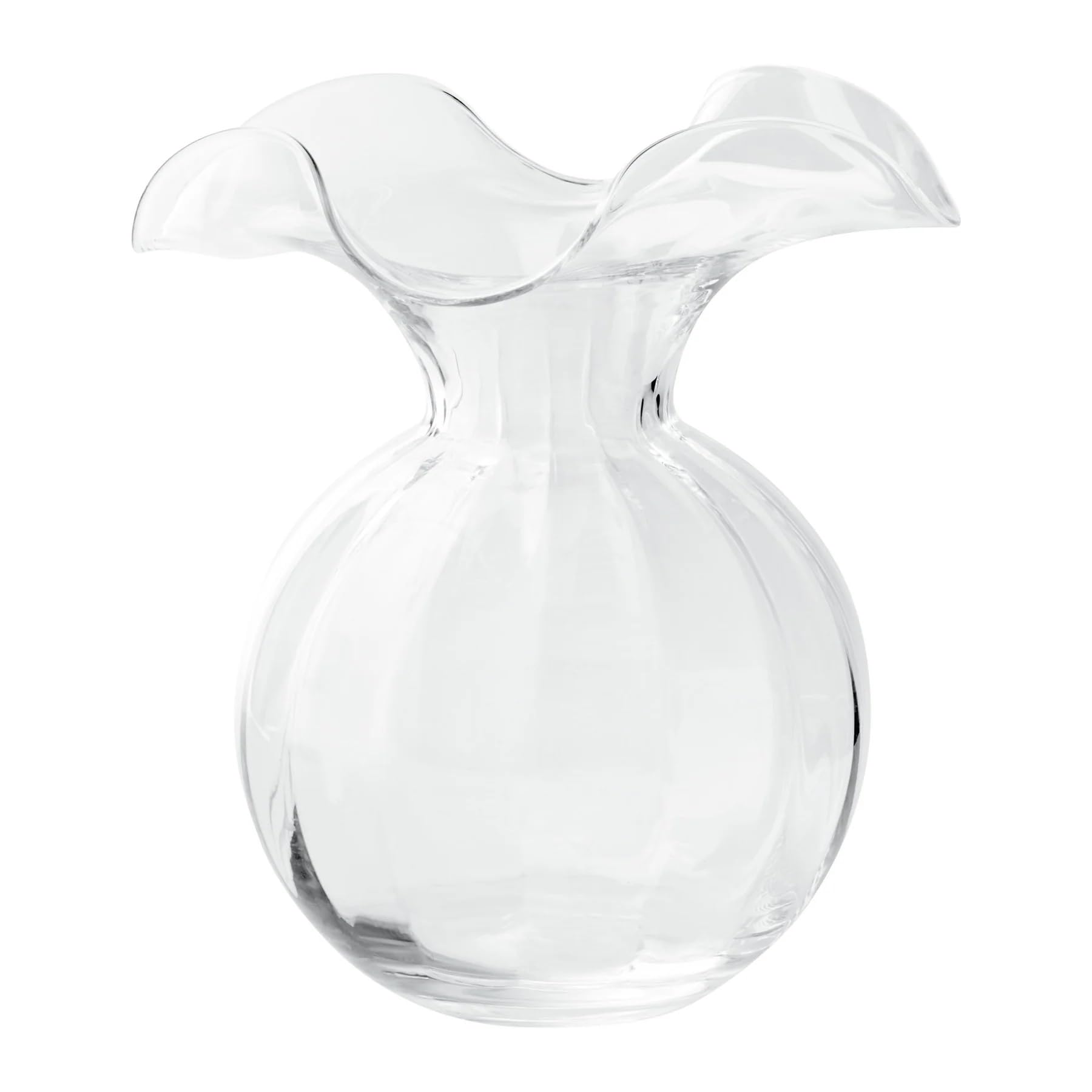 Vietri Hibiscus Glass Clear Medium Fluted Vase - 9
