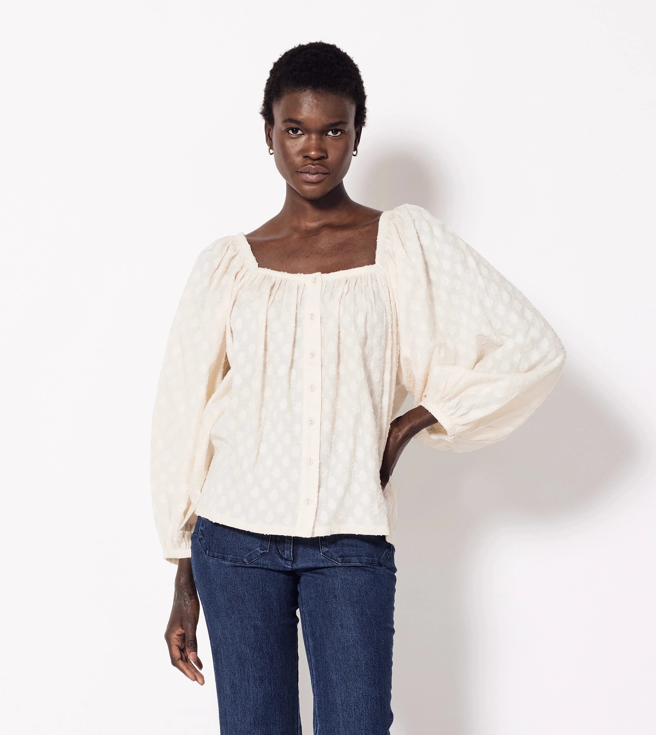 Elegant Ciara Blouse in Champagne Color - Perfect for Office Wear, Parties & Special Occasions