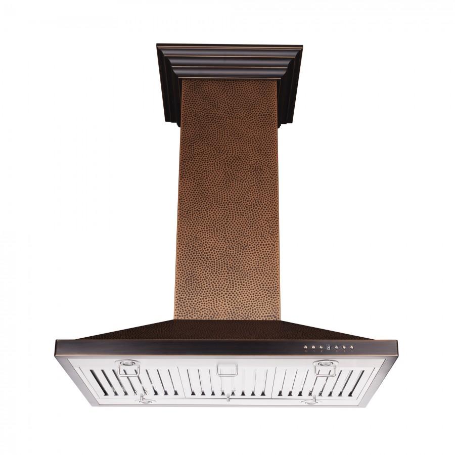 ZLINE Designer Series Hand Hammered Copper Island Mount Range Hood 8GL2Hi - Premium Kitchen Ventilation for Modern Homes | Perfect for Open Concept Kitchens & Gourmet Cooking