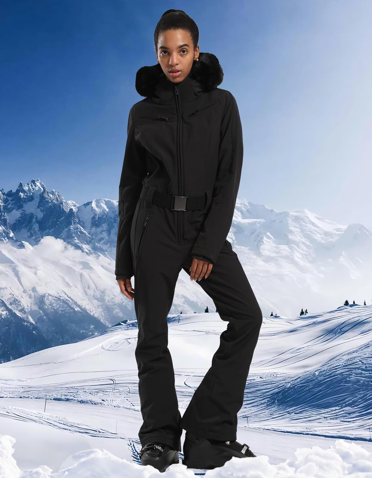 IMPHUT Women's One Piece Ski Suit - Waterproof & Windproof Snowsuit with Insulation for Skiing & Winter Sports | Perfect for Ski Resorts, Snowboarding & Cold Weather Activities