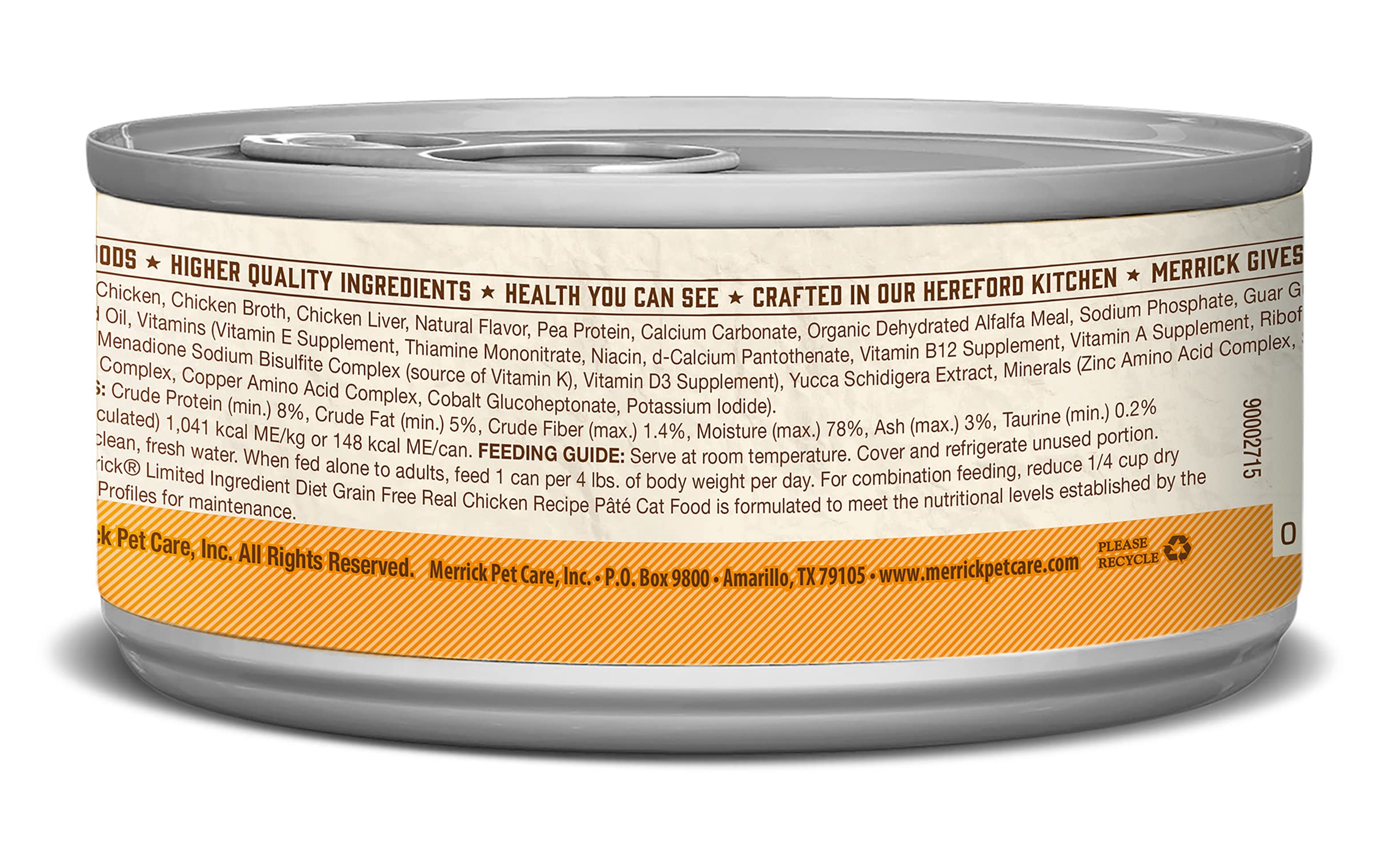 Merrick Limited Ingredient Grain-Free Wet Cat Food - Real Chicken Recipe Pate for Adult Cats - Single-Source Protein with Vitamins & Minerals - 5oz (6 Pack) - Perfect for Sensitive Stomachs & Food Allergies