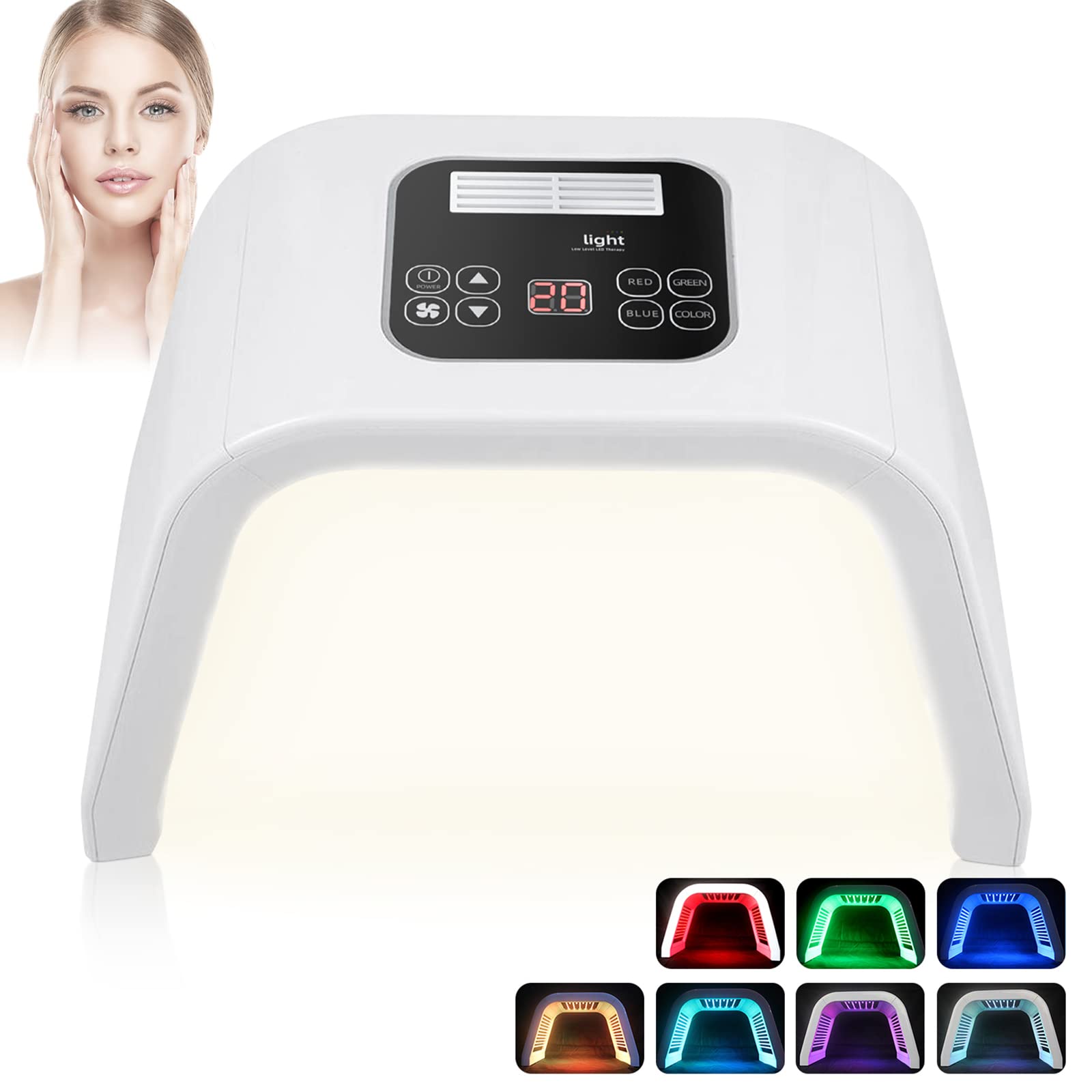 7 Color LED Light Therapy Mask for Face & Body - Red & Blue Light Facial Rejuvenation, Anti-Aging Skincare Device for Home SPA | Perfect for Acne Treatment, Wrinkle Reduction & Skin Rejuvenation