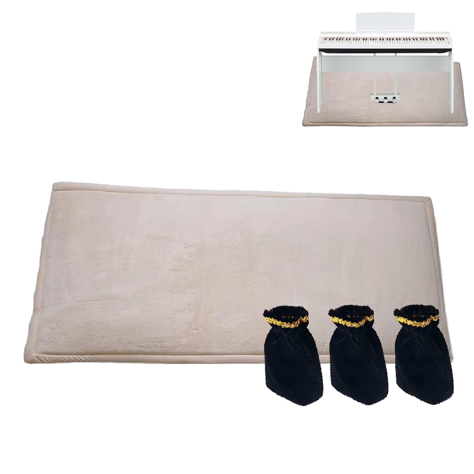 Premium Piano Pedal Pad Carpet - 160x70cm Soundproof Rug with 3 Pedal Covers for Noise Reduction & Vibration Dampening | Ideal for Home Studios, Practice Rooms & Apartment Living to Block Piano Sounds