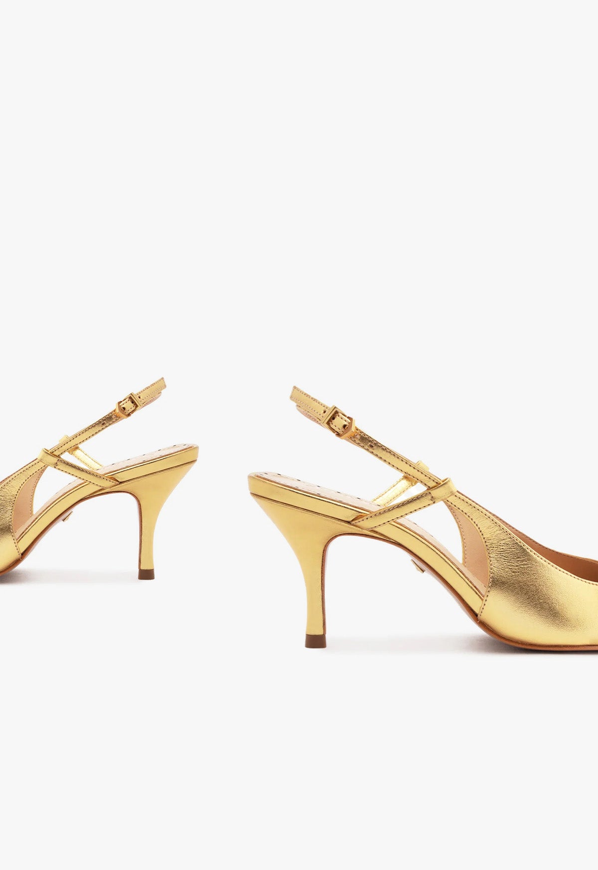Alma Sling Metallic Leather Pump Women's Heels - Elegant Dress Shoes for Parties, Weddings & Evening Events