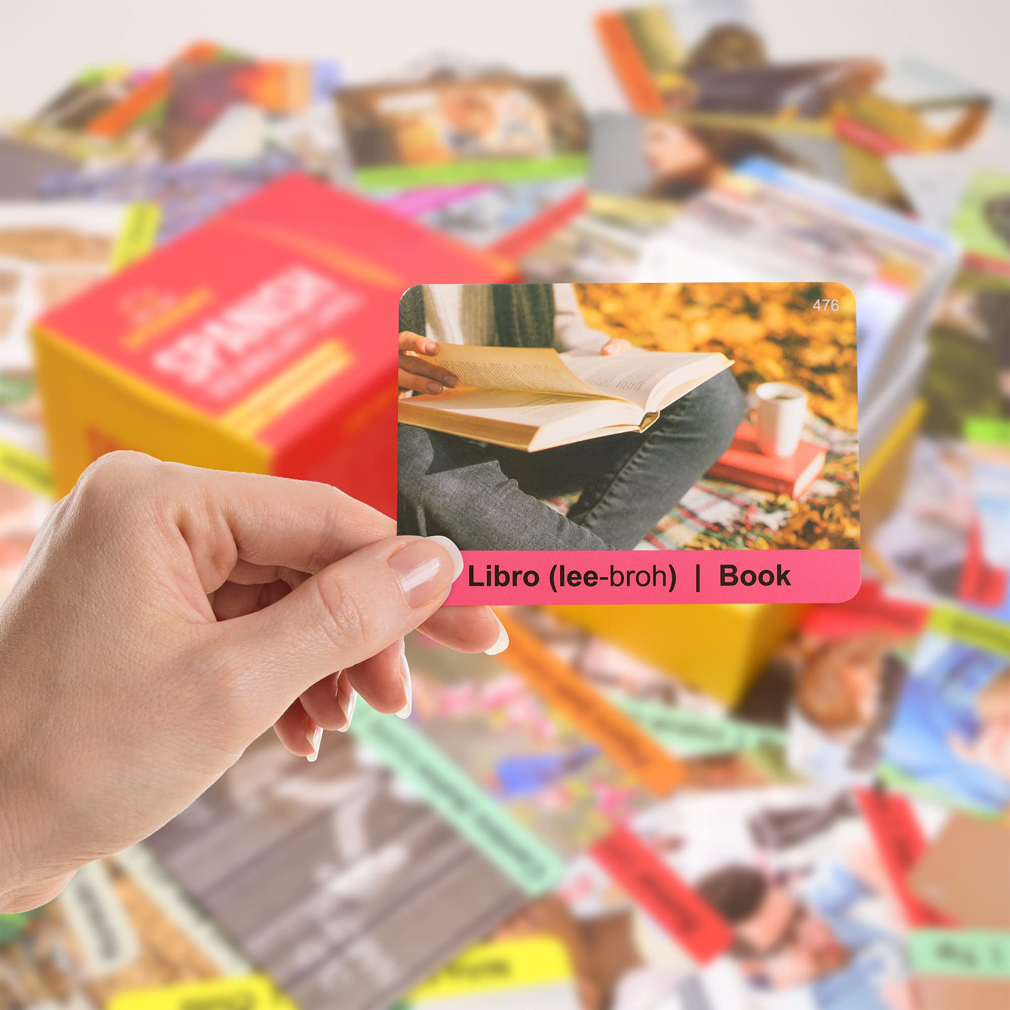 Spedemy Spanish Flash Cards for Adults & Kids - 276 Vocabulary Cards with Pictures, English Meaning & Pronunciation - 720 Words in 47 Categories - Alphabet Chart for Beginners - Perfect for Home Learning, Classroom & Travel Language Practice