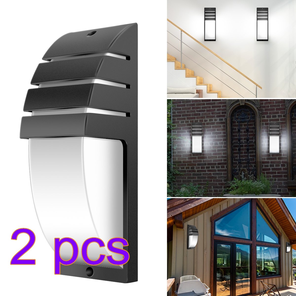 ALLOMN 8W LED Wall Sconce Light - Waterproof IP65 COB Lamp for Indoor & Outdoor Use - Perfect for Home, Garden, Balcony, Hallway & Stairs Lighting (Cool White, 2-Pack) - Create Ambiance & Enhance Safety in Any Space