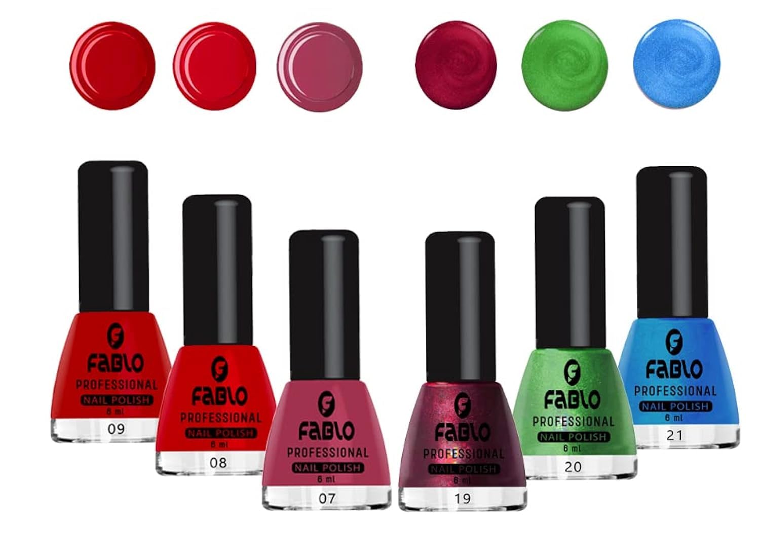 FABLO 6 Colors Nail Polish Set - Long Lasting Nail Paint for Women, Non-Toxic & Quick Dry (A02 Summer-Winter Collection) - Perfect for Manicures, Pedicures, Parties & Daily Wear