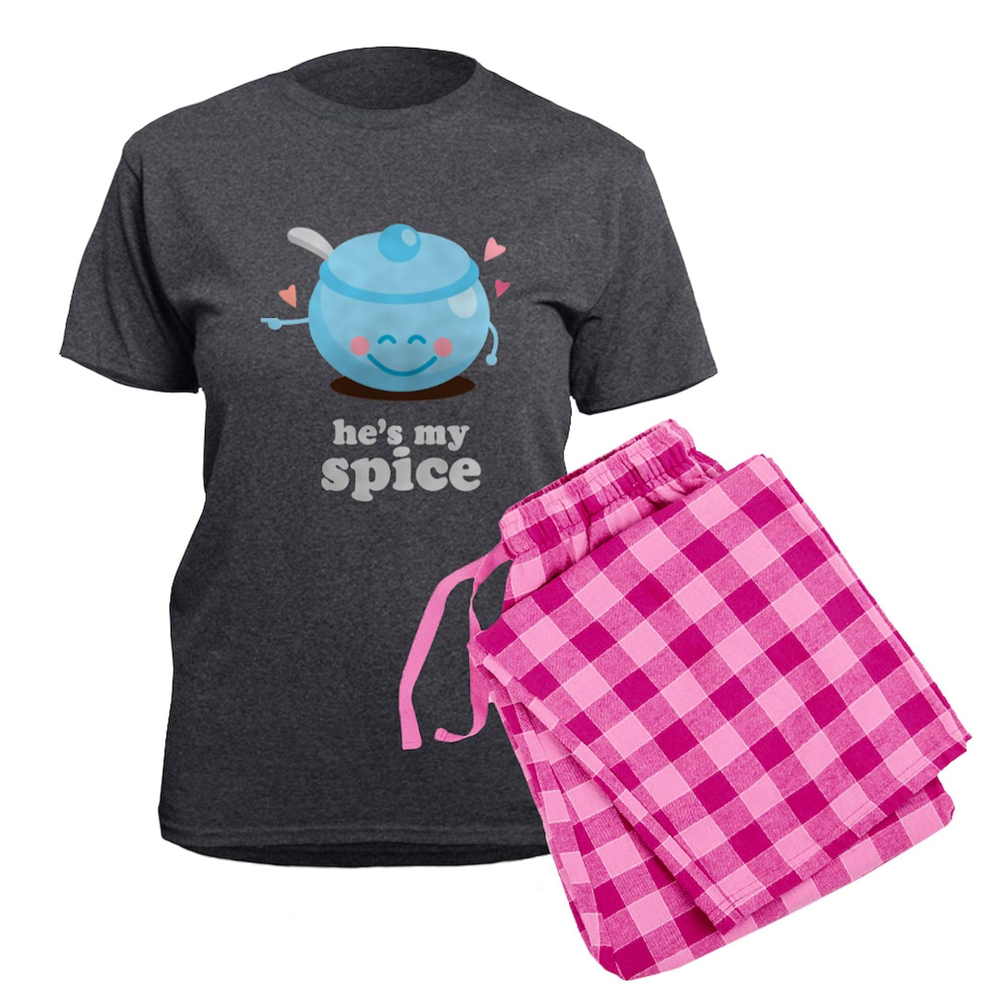 He's My Spice Women's Charcoal Pajama Set - Comfortable Sleepwear for Couples & Romantic Nights - Perfect Gift for Wife, Girlfriend or Anniversary