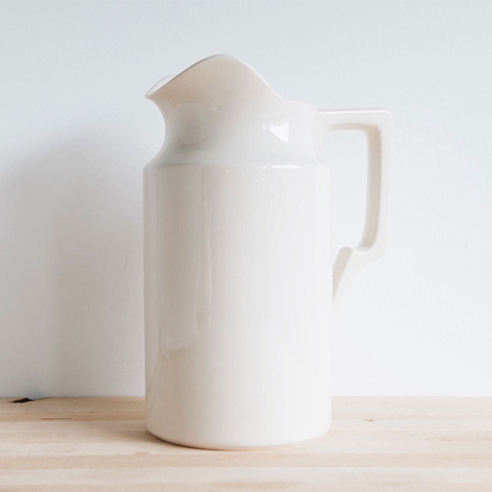 Premium Stoneware Pitcher - Elegant Creamware Design for Milk, Juice & Water - Perfect for Farmhouse Kitchen & Dining Table Decor
