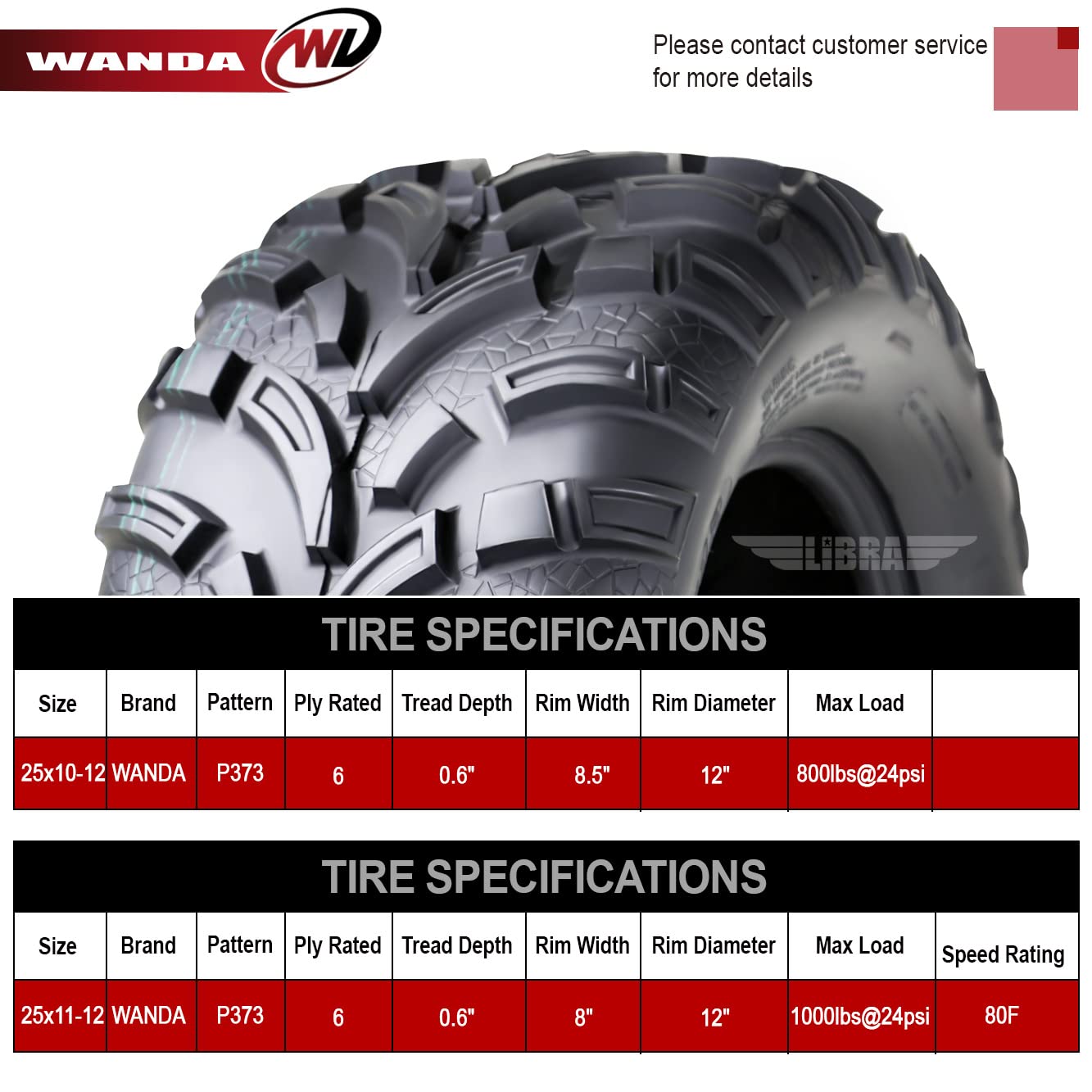 25x10-12 & 25x11-12 Heavy Duty ATV Tires for 2008-2013 Cub-Cadet VOLUNTEER 4X4 - All-Terrain Off-Road Replacement Tires for Mud, Sand & Trail Riding