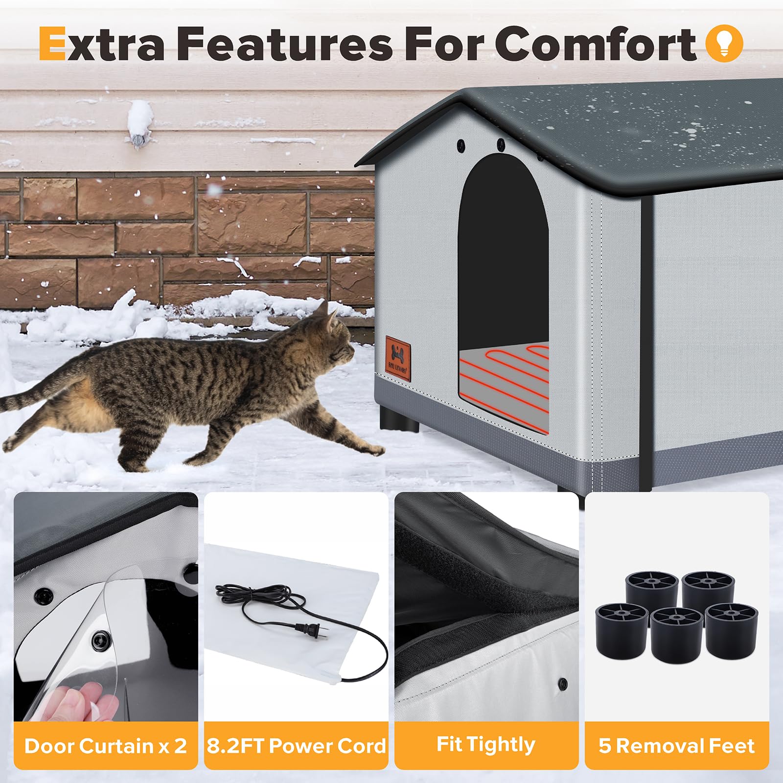 **Insulated Heated Cat House for Indoor & Outdoor Use - Weatherproof Winter Shelter with Heated Pad for Feral Cats & Small Dogs (20