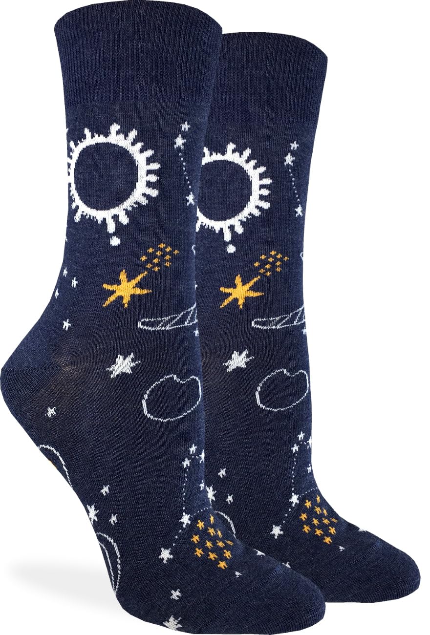 Good Luck Sock Women's NASA Astronaut Space Socks - Fun Novelty Crew Socks for Adults - Perfect Gift for Space Enthusiasts & Science Lovers