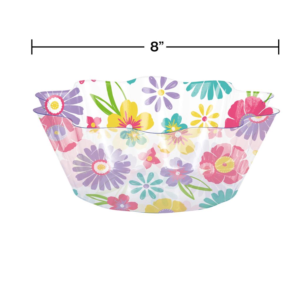 12-Piece Bulk Spring Floral Arrangement Set - 8 Fluted Plastic Bowls for DIY Home Decor, Wedding Centerpieces & Party Table Settings