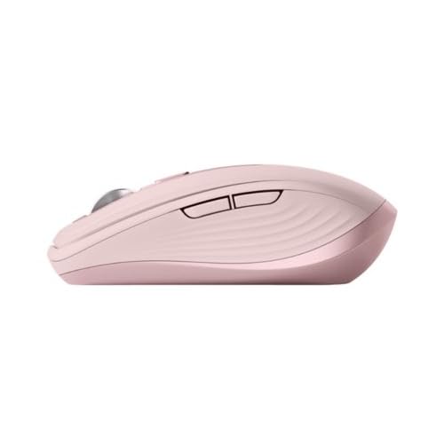 Logitech MX Anywhere 3 Wireless Mouse - Compact Ergonomic Design, 4000 DPI, Bluetooth/USB - Rose Pink + 4-Port USB Hub Bundle - Perfect for Travel, Office & Home Workspace