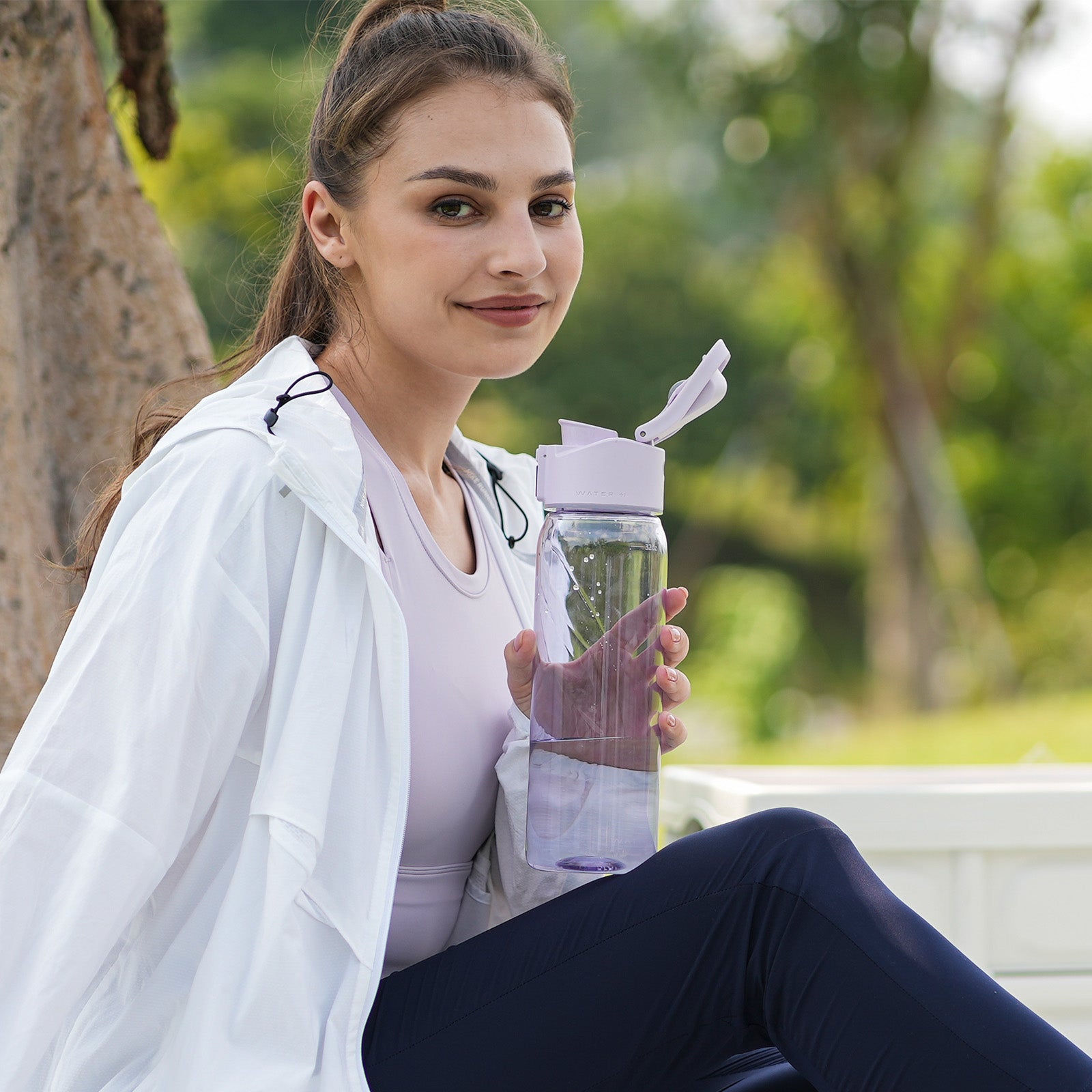 Boost Lite Purple 32 oz Bluetooth Smart Water Bottle with Temperature Display & Hydration Reminder - Perfect for Gym, Hiking, Office & Travel