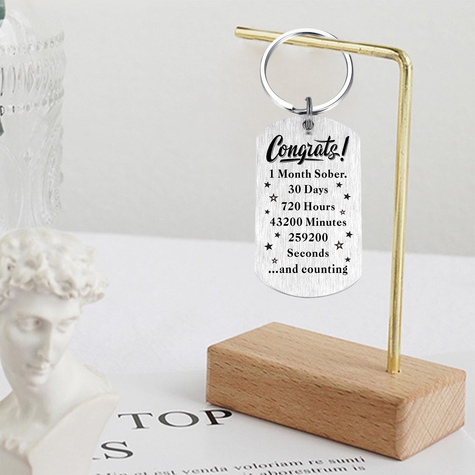 Laluminter Sobriety Gifts for Men & Women - Inspirational Sober Anniversary Keychain Keepsake - Thoughtful AA NA Recovery Gift for Alcohol-Free Lifestyle - Perfect for 1 Year, 5 Year, 10 Year Milestones - Ideal for Meetings, Celebrations & Daily Motivation