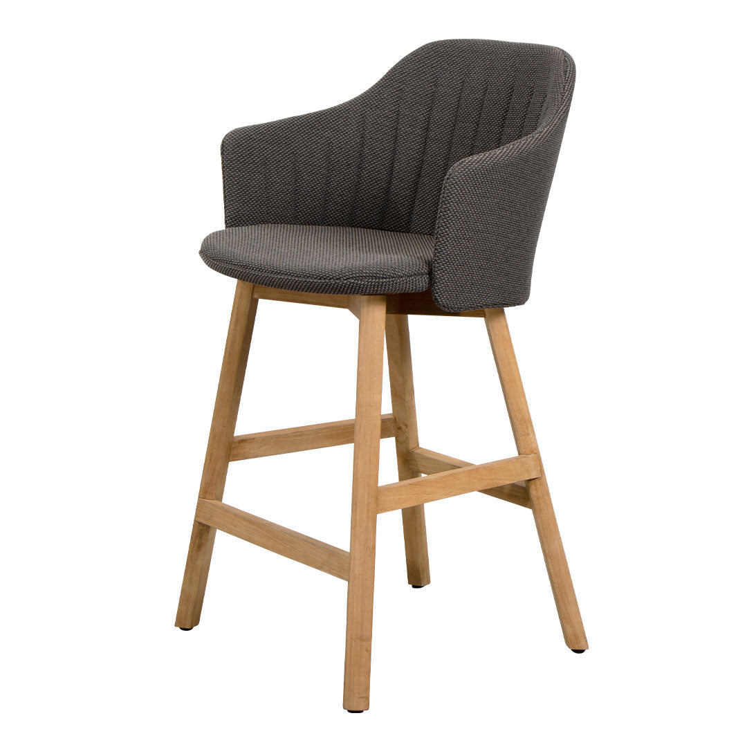 Premium Outdoor Counter Chair with Wood Base & Comfortable Back/Seat Cushions - Perfect for Patio, Deck, Poolside & Bar Counter Seating