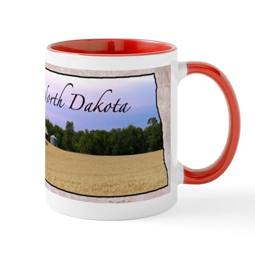 White/Red Inside - North Dakota Mugs