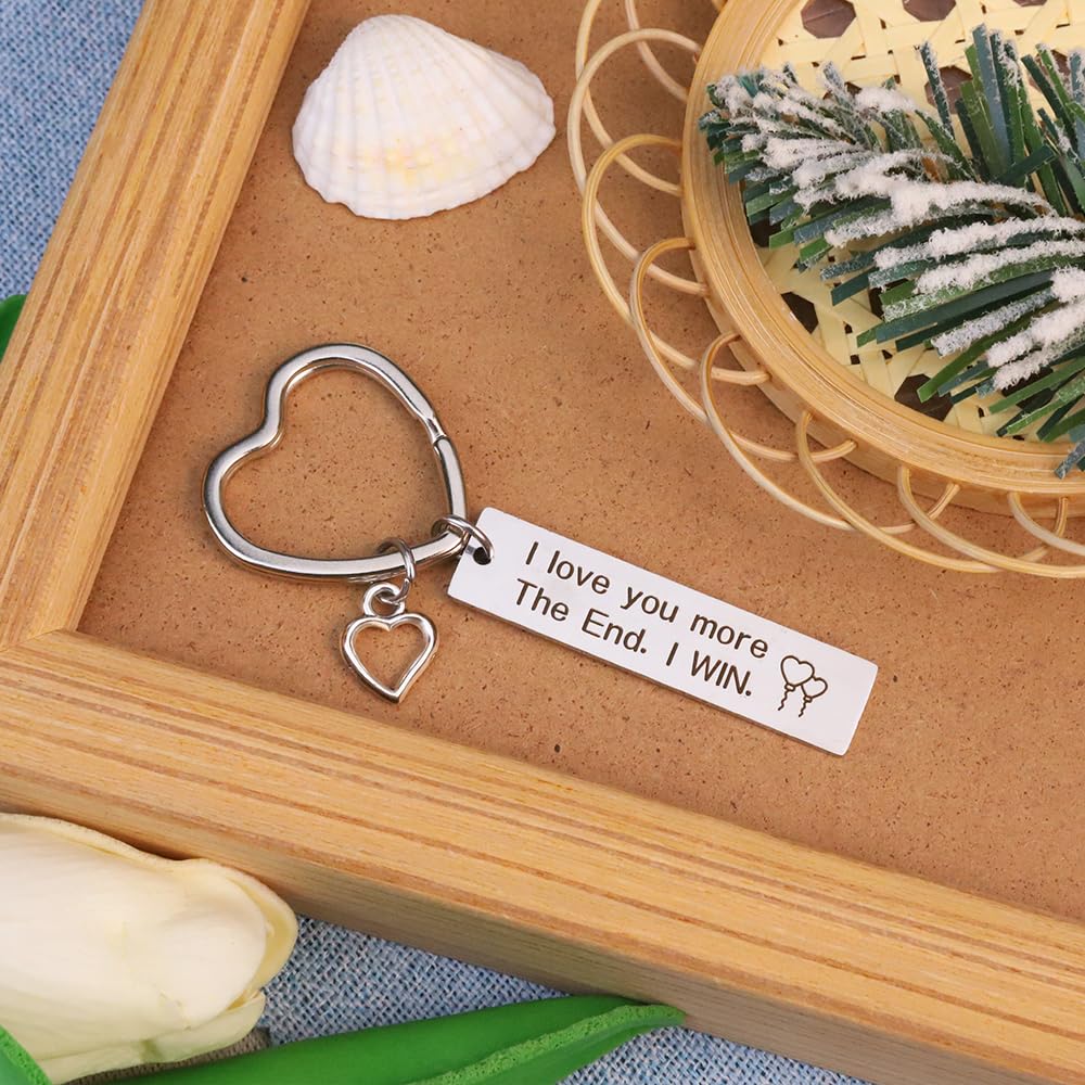 Valentine's Day Gifts for Him & Her - Romantic Couple Keychains for Boyfriend, Girlfriend, Husband & Wife - 'I Love You' & 'Love You More' Engraved Keyrings - Perfect Anniversary, Wedding & Relationship Gifts for Couples - Use for Keys, Bags & Everyday Carry