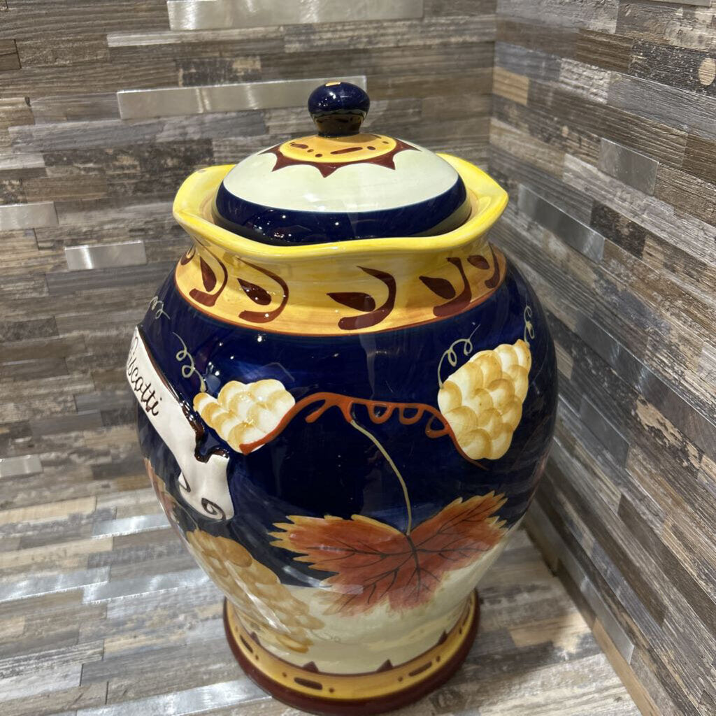 Premium Biscotti Cookie Jar - Elegant Gift for Holidays & Special Occasions - Perfect for Kitchen Storage & Home Decor