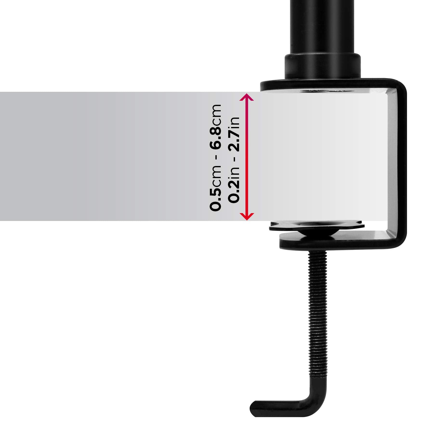 Duronic DM251X3 Single Monitor Arm - Adjustable Height VESA 75/100 Mount Stand for 13-27