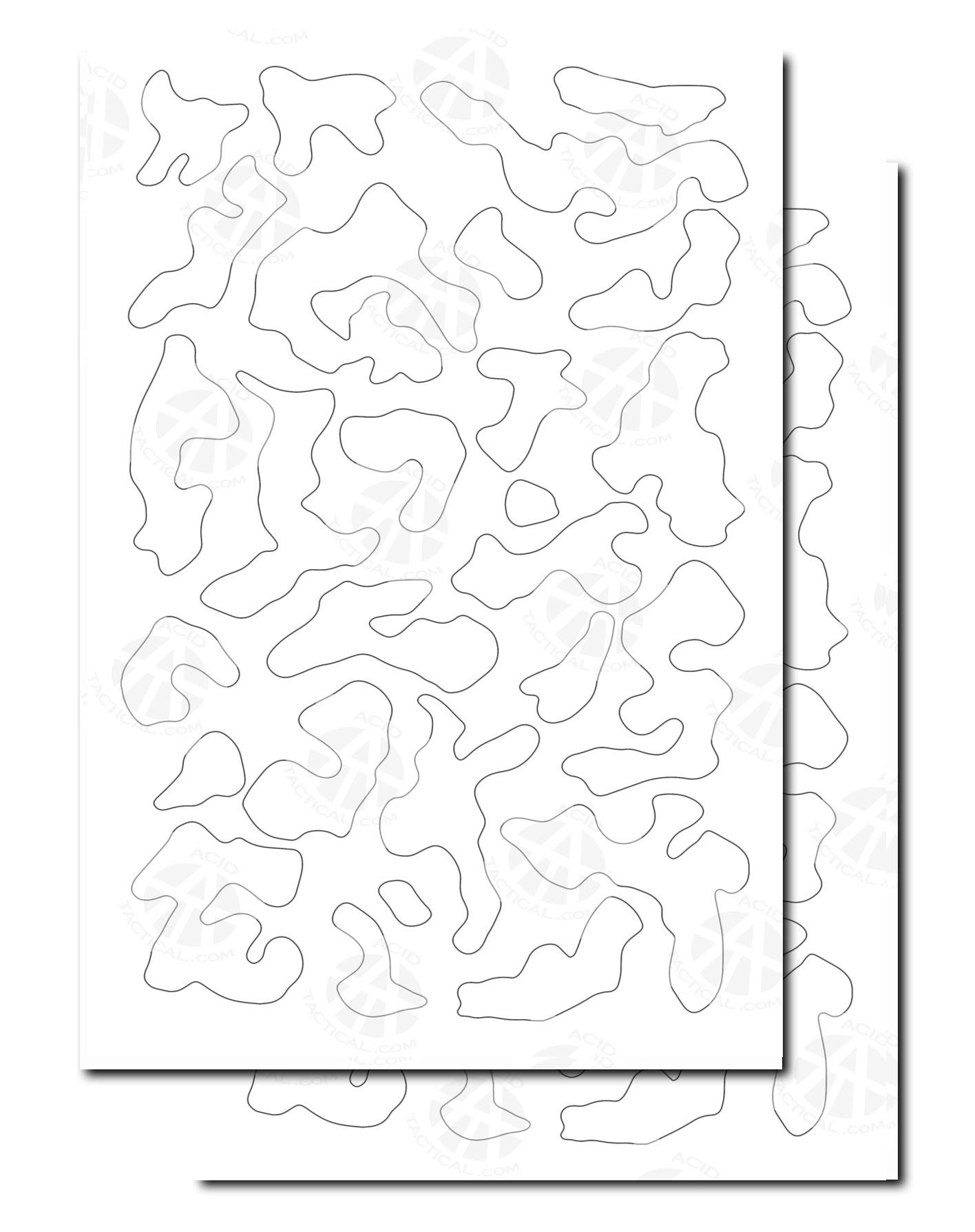 Acid Tactical® 2 Designs Camouflage Stencil Kit - Small Multicam Pattern for Airbrush, Spray Paint, Duracoat & Cerakote | Perfect for Gun, Rifle & Tactical Gear Customization | Hunting, Military & Outdoor Use