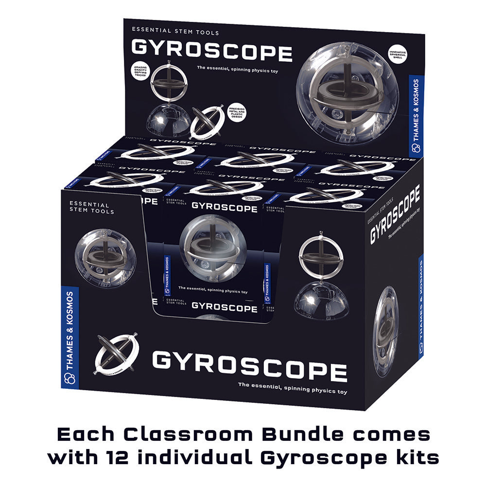 Thames & Kosmos Gyroscope 12 Pack - Premium STEM Educational Toys for Kids & Adults - Perfect for Science Experiments, Physics Learning & Gift Giving
