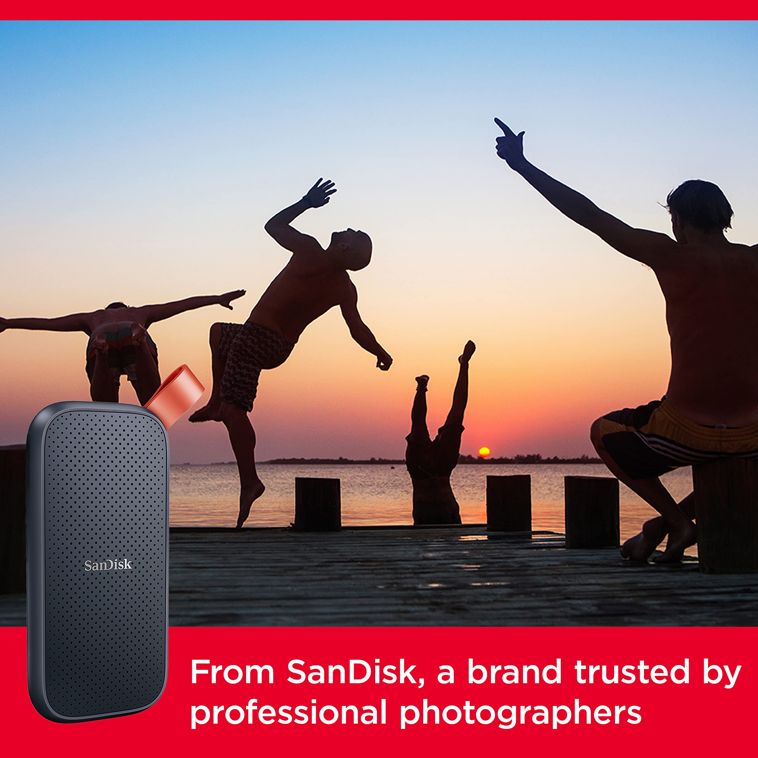 SanDisk 2TB Extreme Portable SSD - High-Speed External Solid State Drive with 800MB/s Transfer, USB-C & USB 3.2 Gen 2 - Perfect for Gaming, Photography & Video Editing - SDSSDE30-2T00-G26