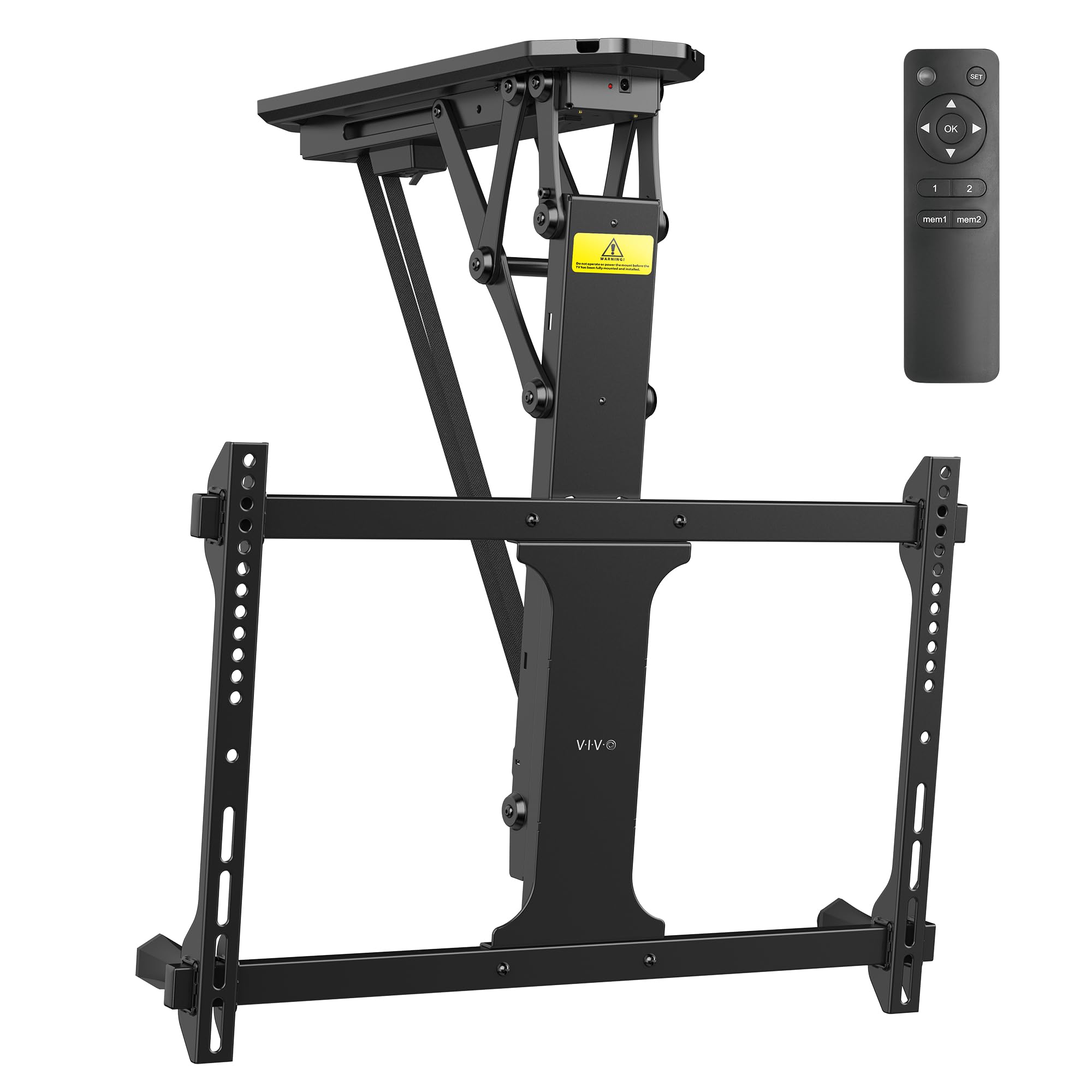 VIVO Motorized Flip Down Ceiling TV Mount for 32-70 Inch Screens, Adjustable Pitched Roof VESA Bracket for Home Theater, Living Room, Basement & Commercial Use - Black (MOUNT-E-FD70) Master Pack